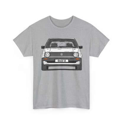 T-Shirt, Golf 2, Strichzeichnung, Weiß, personalisierbar