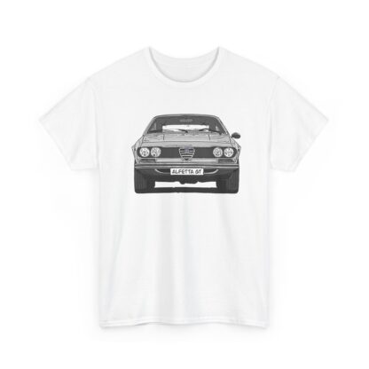 T-Shirt, Alfetta GT, Strichzeichnung, Silbergrau, mit Kennzeichen personalisierbar – Bild 2