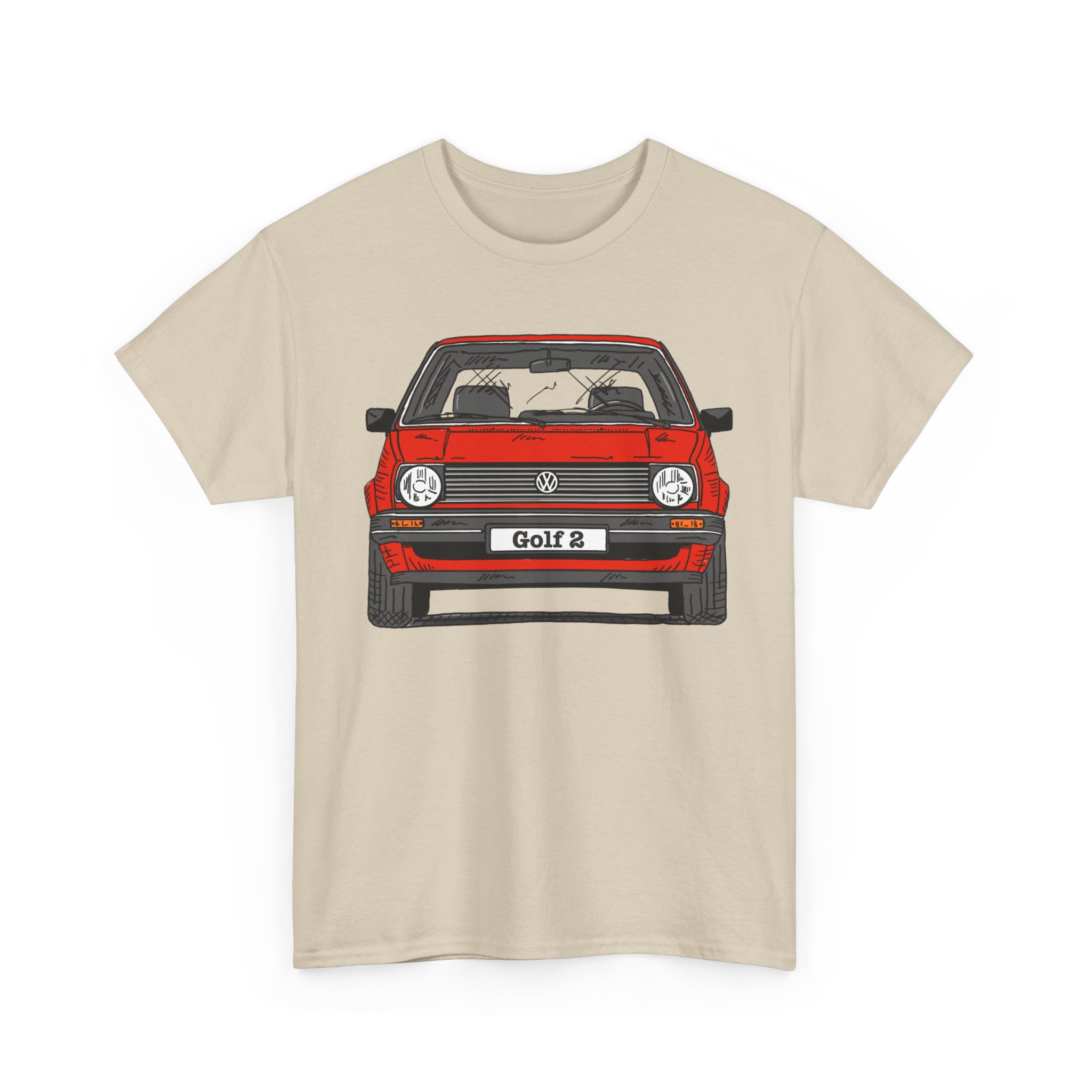 T-Shirt, Golf 2, Strichzeichnung, Rot, personalisierbar – Bild 4