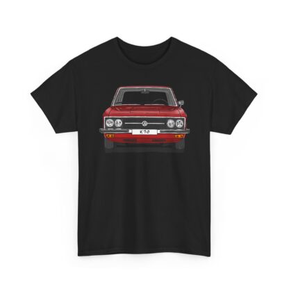 T-Shirt, VW K70, Strichzeichnung, Rot, personalisierbar mit Kennzeichen – Bild 3