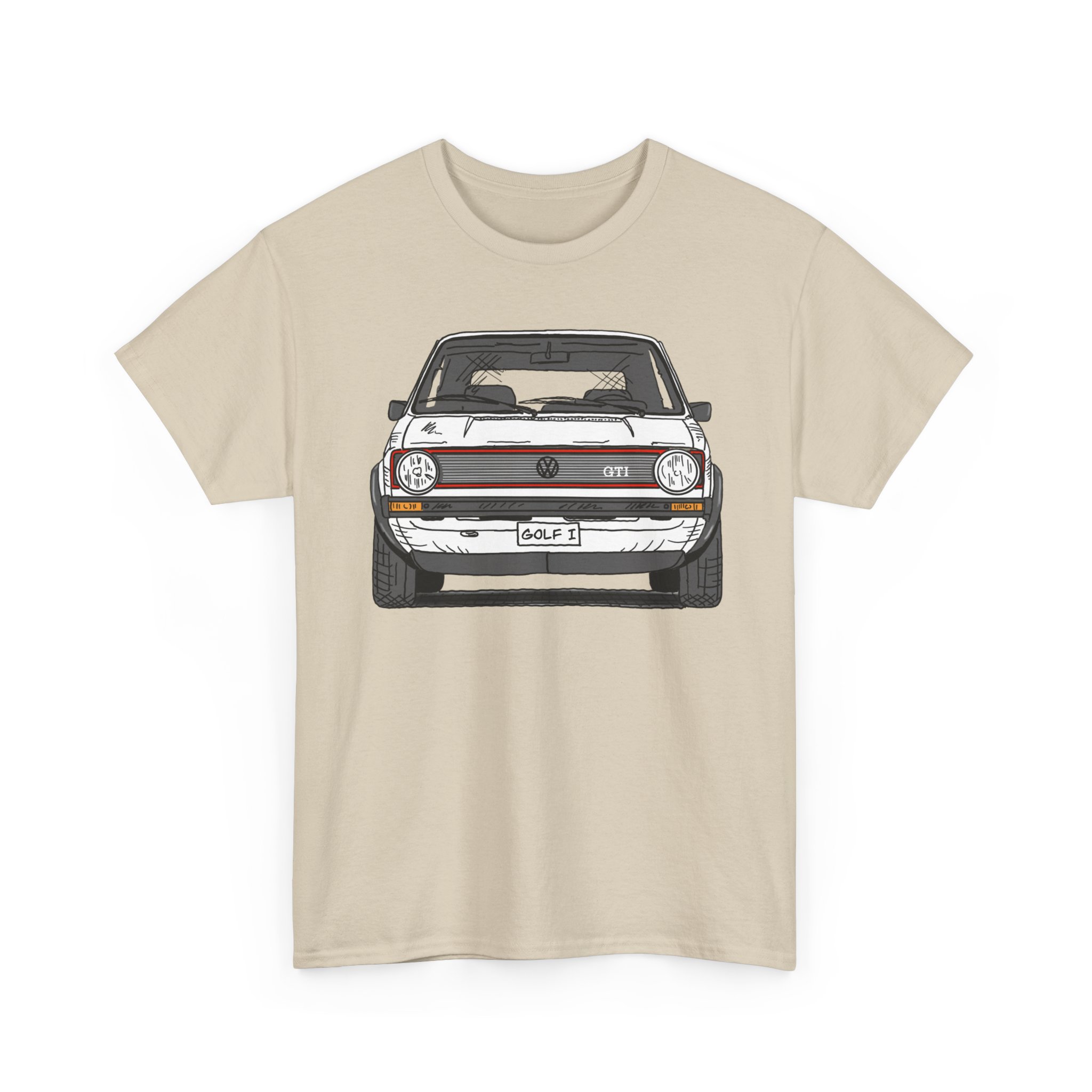 T-Shirt, Golf 1, Strichzeichnung, Weiß, personalisierbar – Bild 4