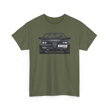 T-Shirt, Alfa Romeo Spider, 916, Strichzeichnung, Schwarz, personalisierbar mit Kennzeichen – Bild 5