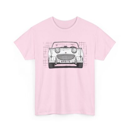 T-Shirt, Austin-Healey Sprite Mk1, Frogeye, Strichzeichnung, Weiß, personalisierbar mit Kennzeichen – Bild 11