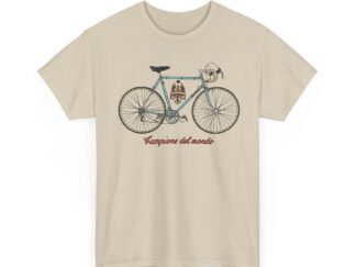 T-Shirt, Bianchi Campione del Mondo, Strichzeichnung Logo, Türkis, mit Seriennummer personalisierbar