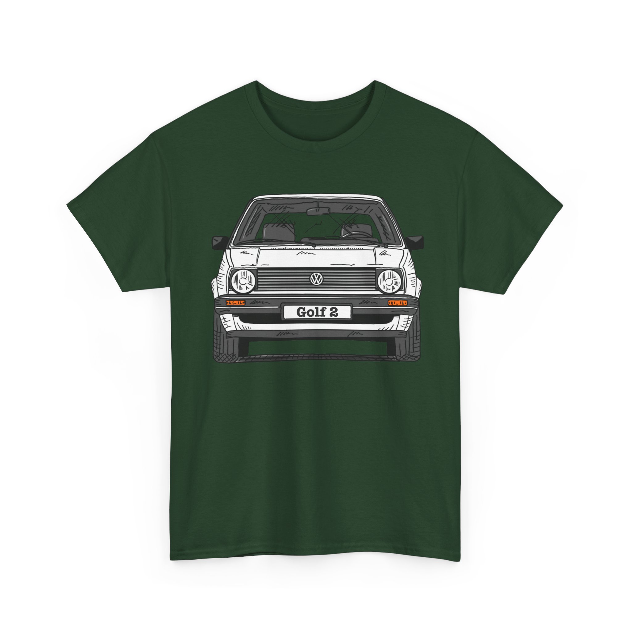 T-Shirt, Golf 2, Strichzeichnung, Weiß, personalisierbar – Bild 6