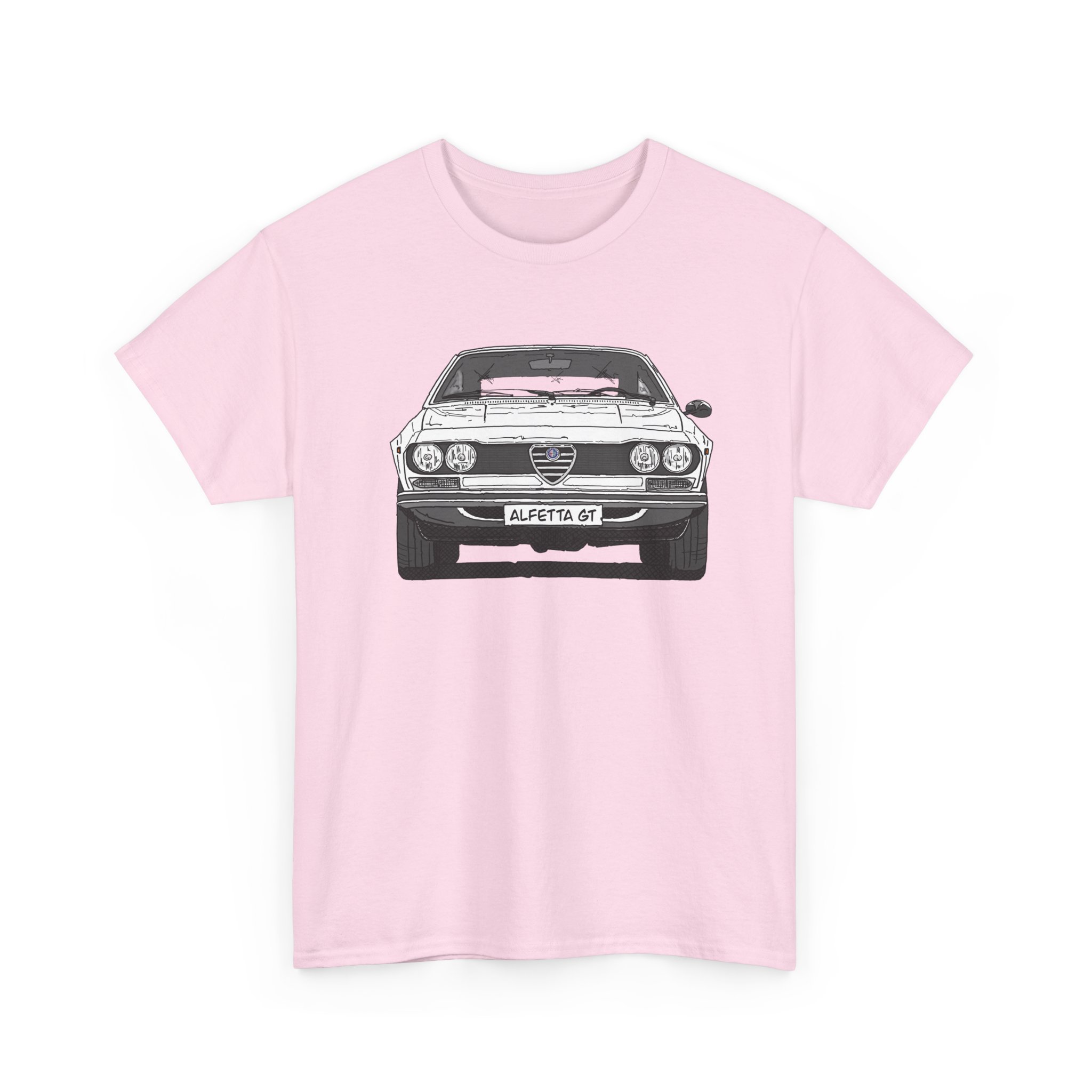 T-Shirt, Alfetta GT, Strichzeichnung, Weiß, mit Kennzeichen personalisierbar – Bild 11