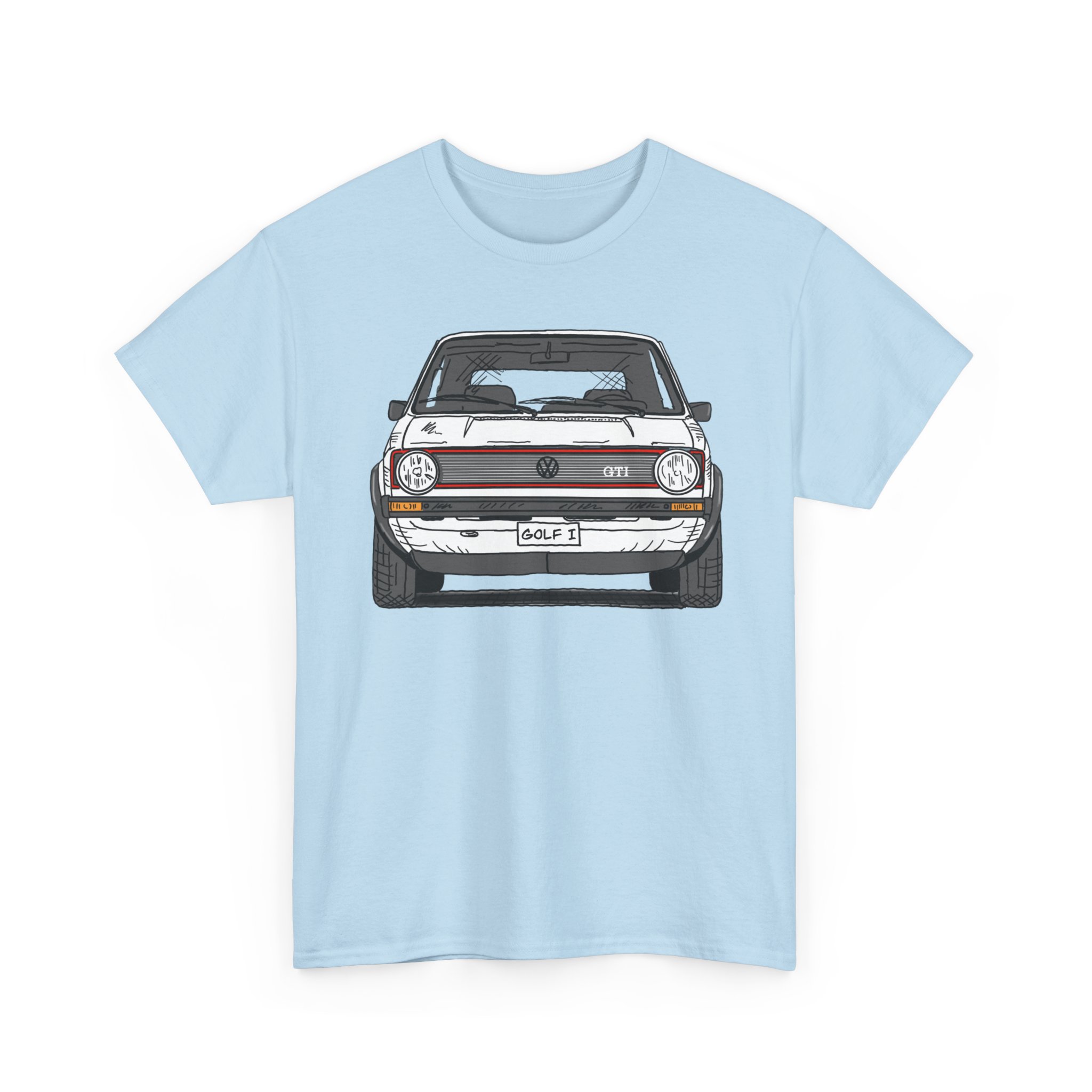 T-Shirt, Golf 1, Strichzeichnung, Weiß, personalisierbar – Bild 8