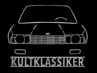T-Shirt, Stickerei mittig groß, NSU Ro 80, Text KULTKLASSIKER, Weiße Schrift