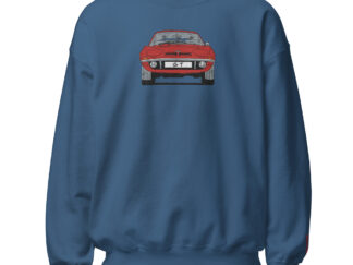 Streng limitiertes Sweatshirt, nur 50 Exemplare, Opel GT, Frontansicht, Rot, Kennzeichen möglich, Vorderseite und Ärmel edel bestickt