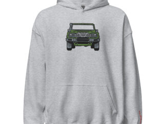 Streng limitiertes Hoodie, nur 50 Exemplare, Ineos Grenadier, Frontansicht, Grün, Vorderseite und Ärmel edel bestickt