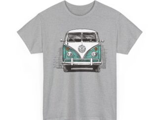 T-Shirt, VW Bus T1, Bulli, Strichzeichnung, Türkis, personalisierbar