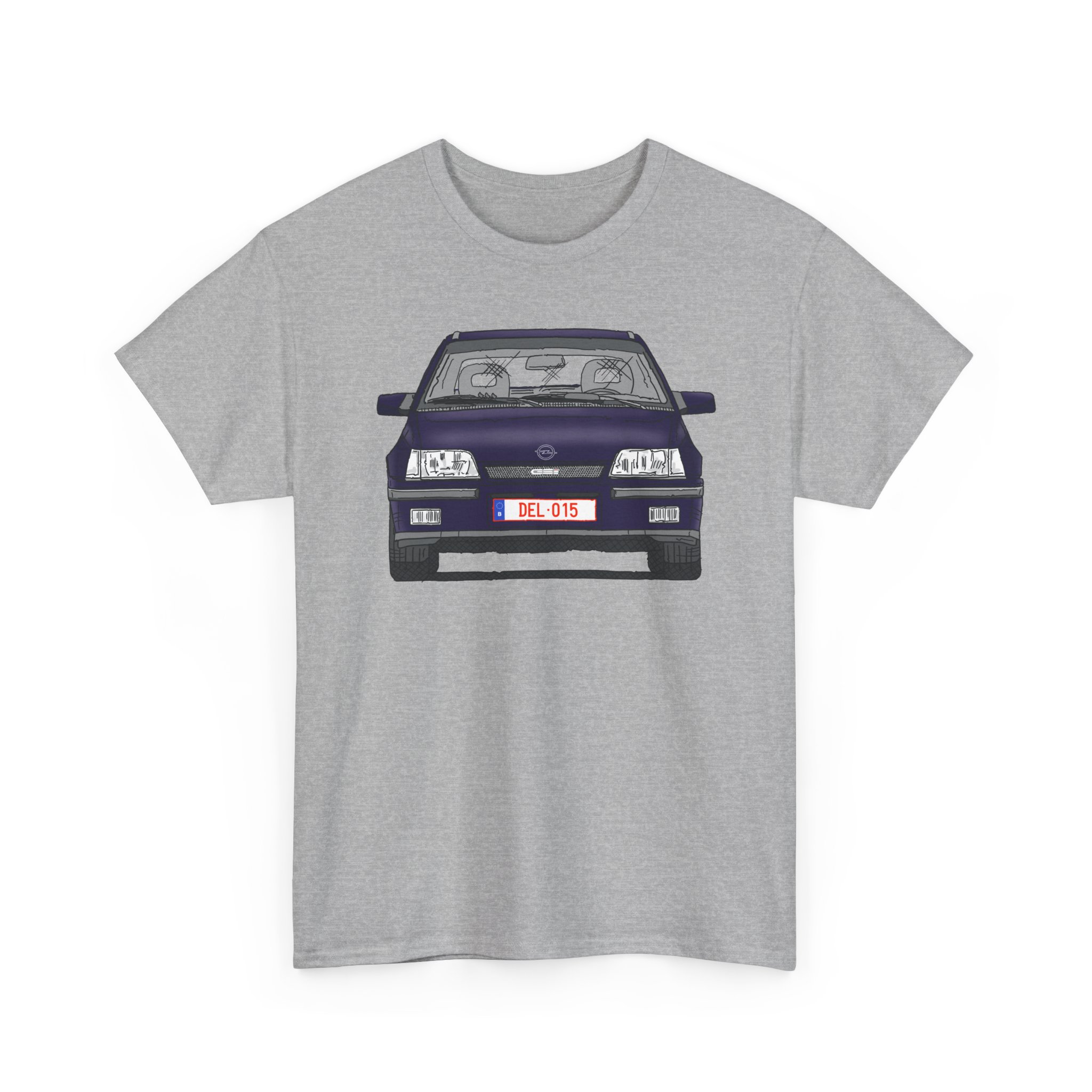 T-Shirt, Opel Kadett E, GSi, Strichzeichnung, Aubergine, DEL-015 – Bild 2