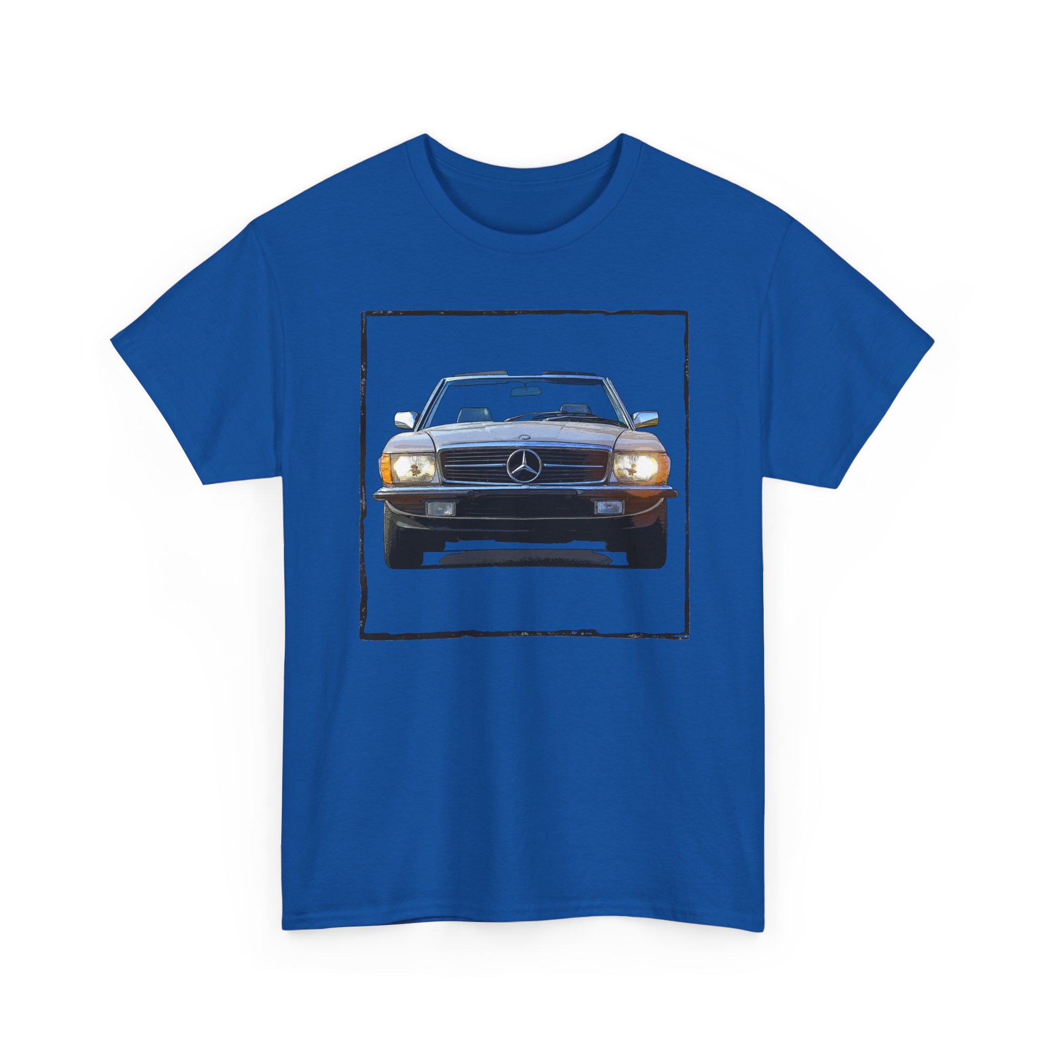 T-Shirt, Mercedes SL R107, Silber - Vorder- und Rückseite bedruckt – Bild 15