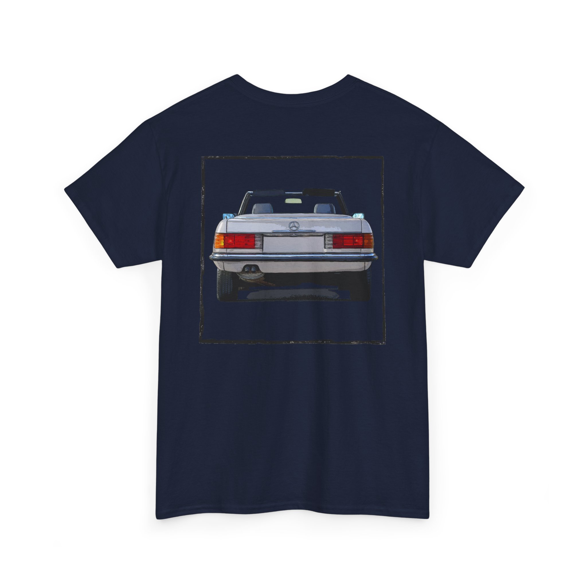 T-Shirt, Mercedes SL R107, Silber - Vorder- und Rückseite bedruckt – Bild 18