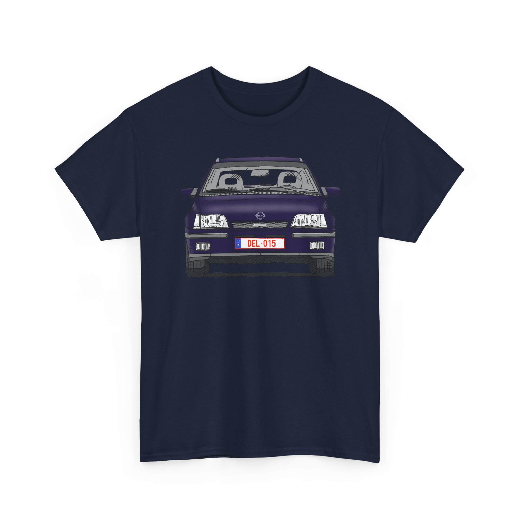 T-Shirt, Opel Kadett E, GSi, Strichzeichnung, Aubergine, DEL-015 – Bild 6