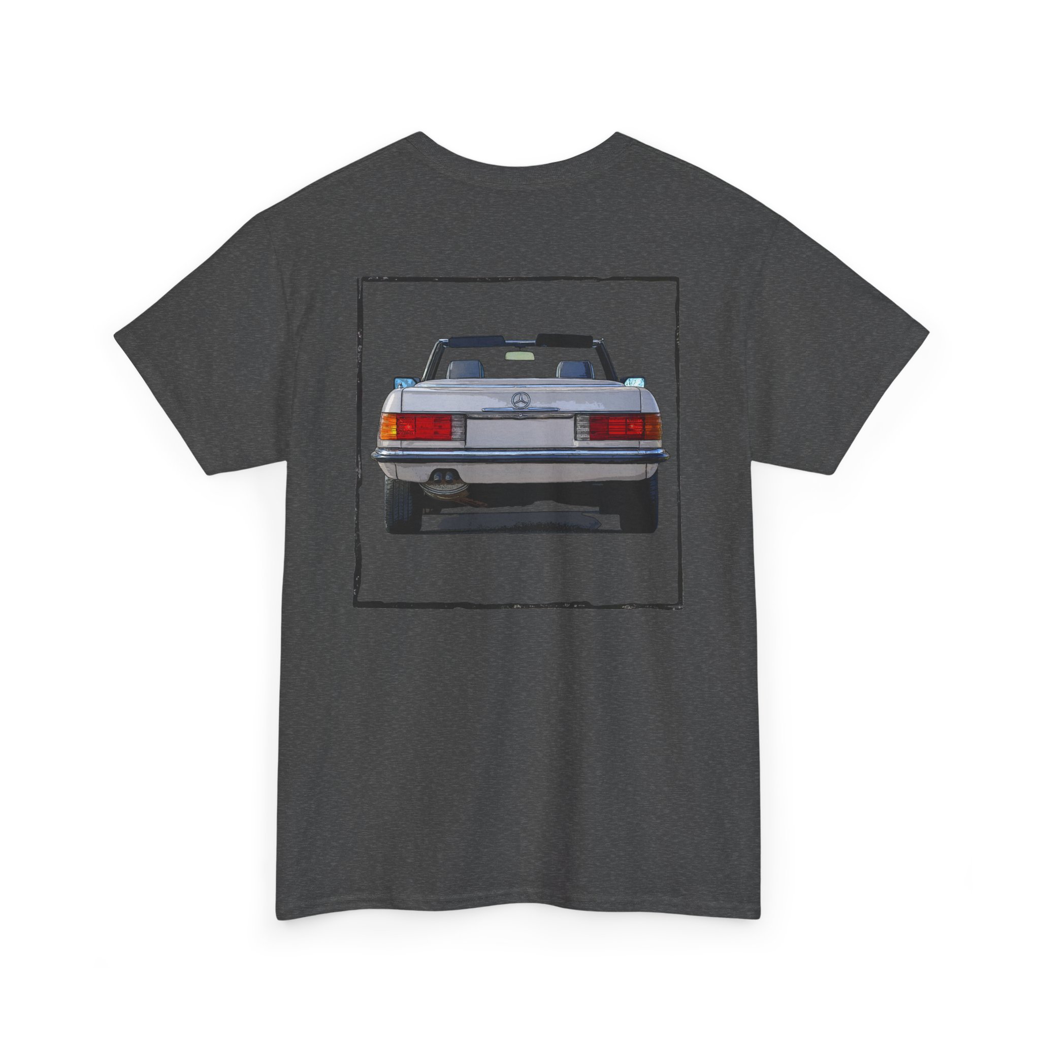 T-Shirt, Mercedes SL R107, Silber - Vorder- und Rückseite bedruckt – Bild 12