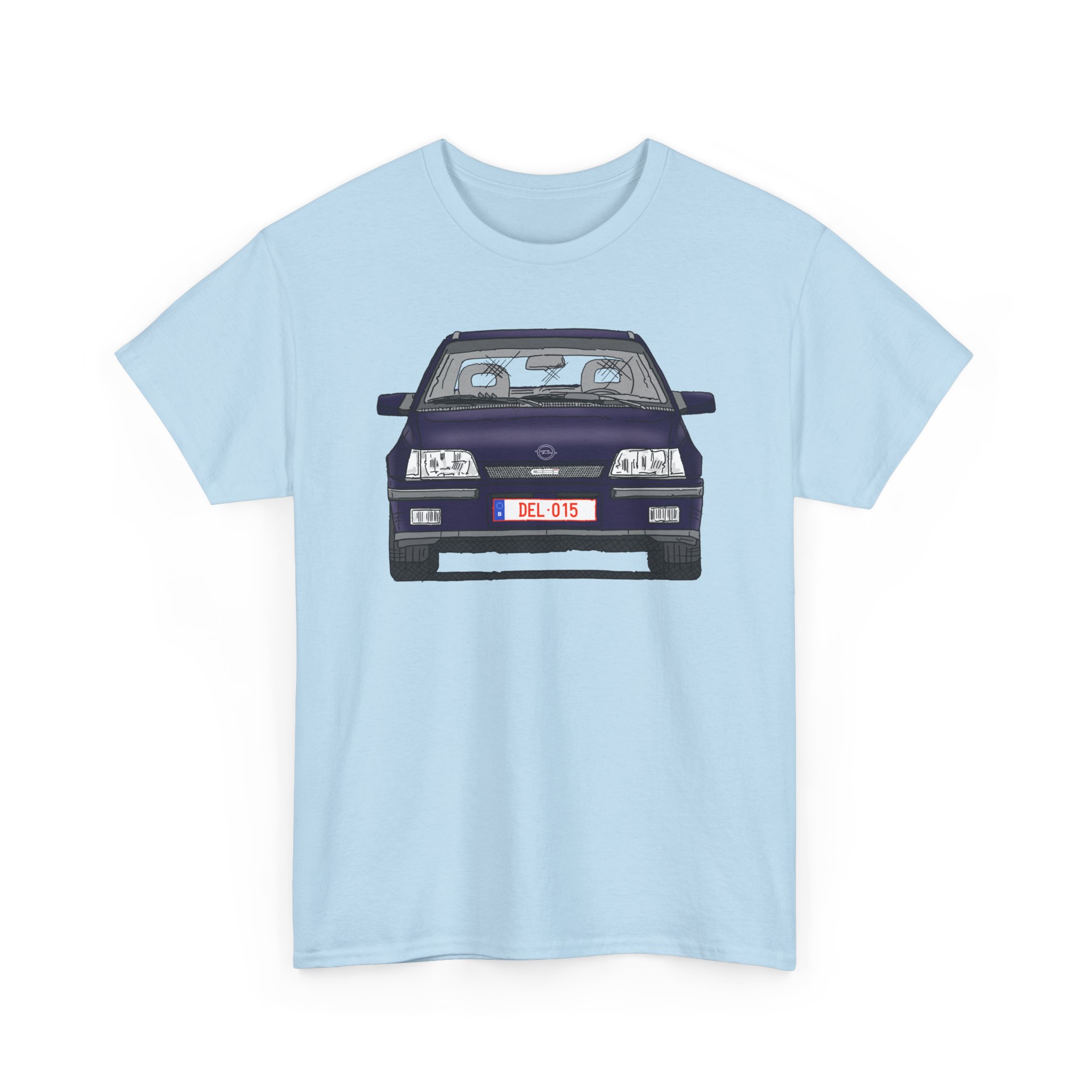 T-Shirt, Opel Kadett E, GSi, Strichzeichnung, Aubergine, DEL-015 – Bild 4