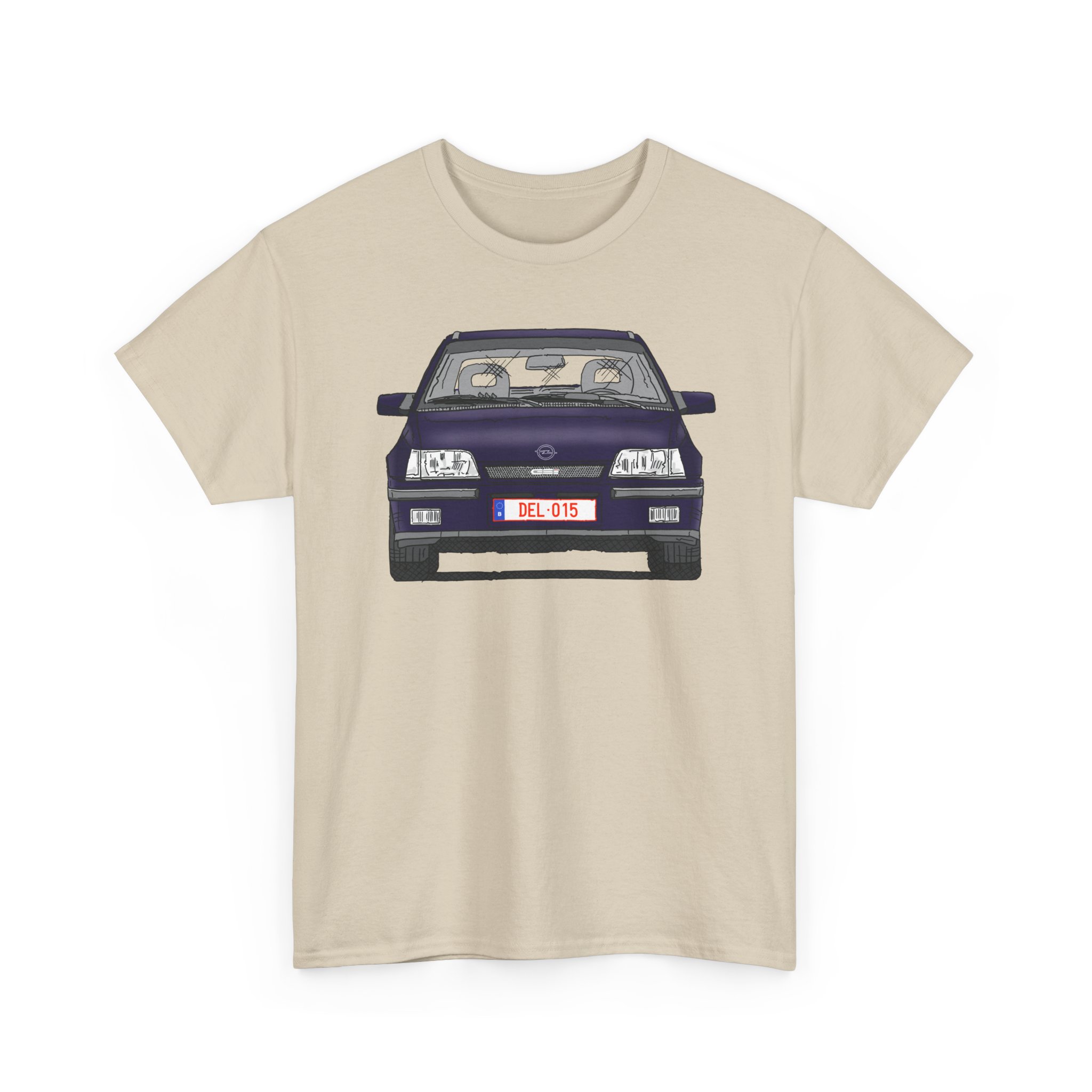 T-Shirt, Opel Kadett E, GSi, Strichzeichnung, Aubergine, DEL-015