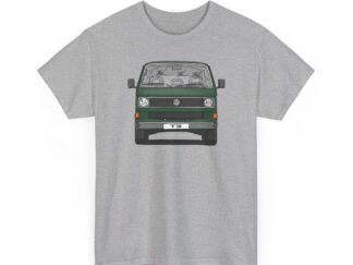 T-Shirt, VW T3, Bulli, VW Bus, Strichzeichnung, Dunkelgrün, mit Kennzeichen personalisierbar