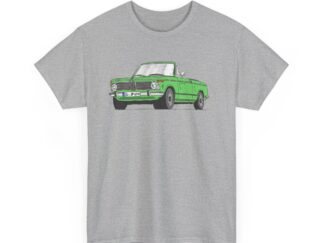 T-Shirt, BMW 02 Baur Cabrio, Strichzeichnung, Grün, SU JP 69H