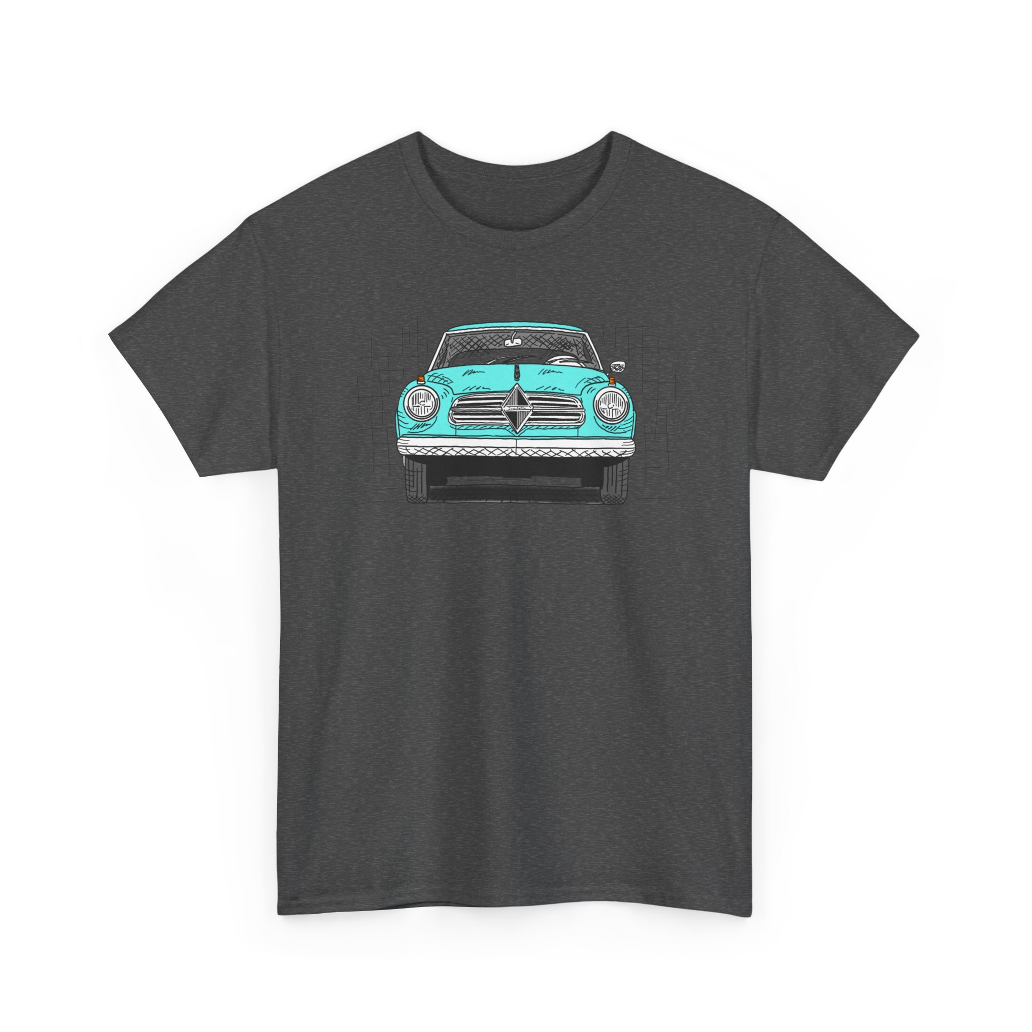 T-Shirt, Borgward Isabella, Strichzeichnung, Türkis, personalisierbar – Bild 7