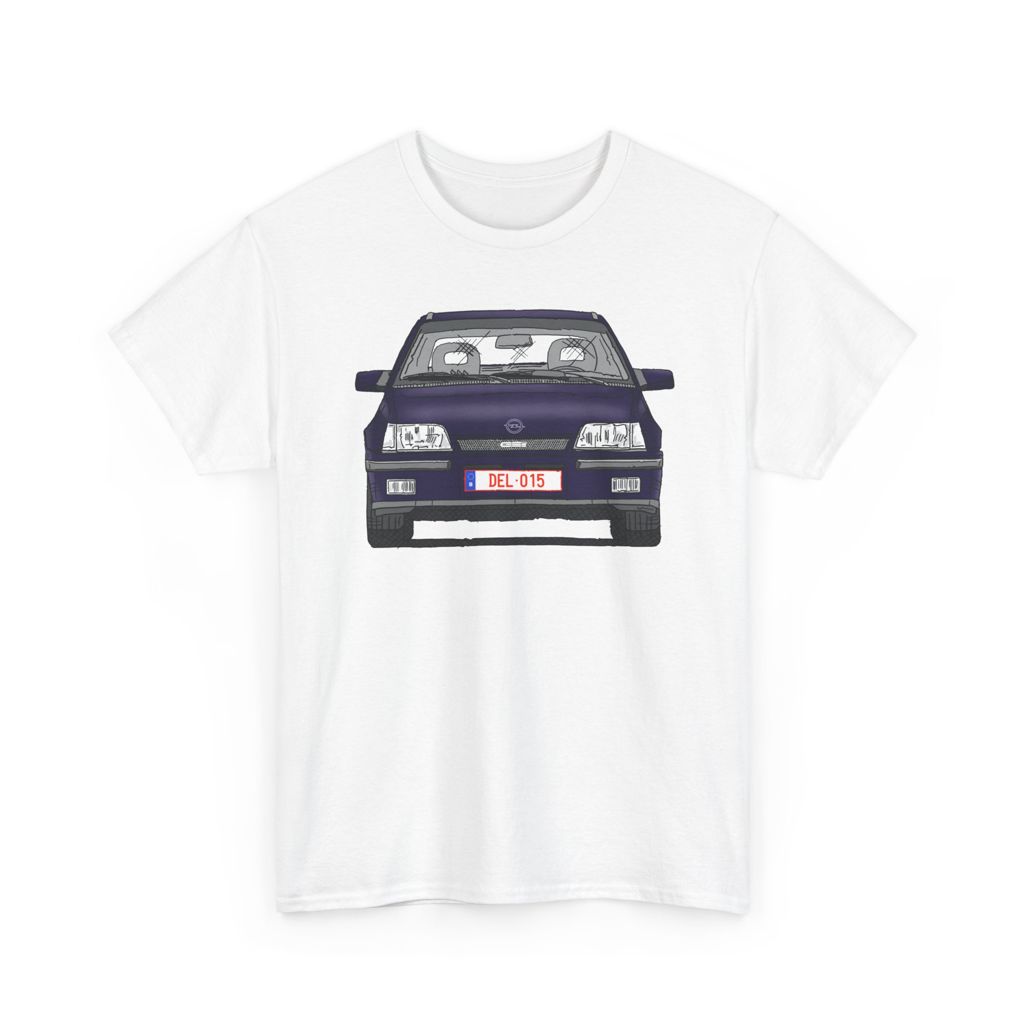T-Shirt, Opel Kadett E, GSi, Strichzeichnung, Aubergine, DEL-015 – Bild 9