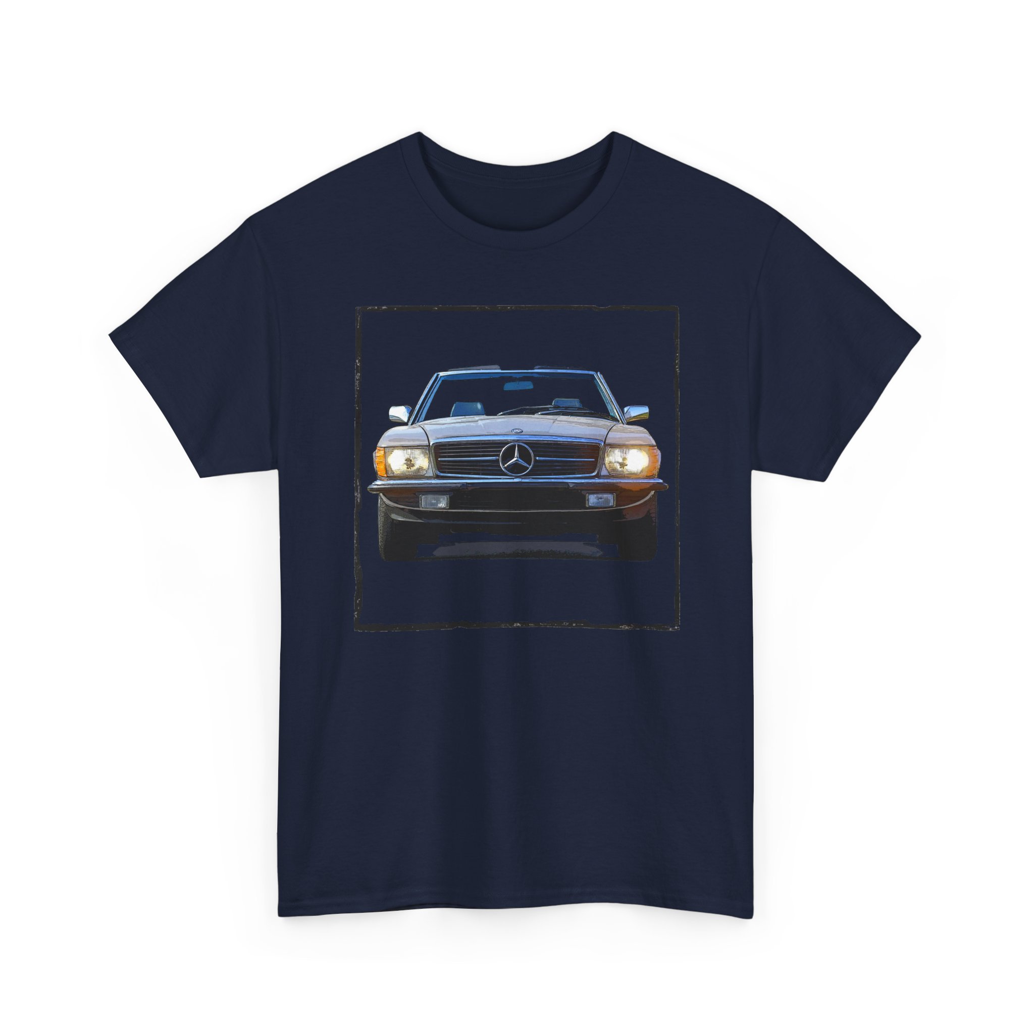 T-Shirt, Mercedes SL R107, Silber - Vorder- und Rückseite bedruckt – Bild 17