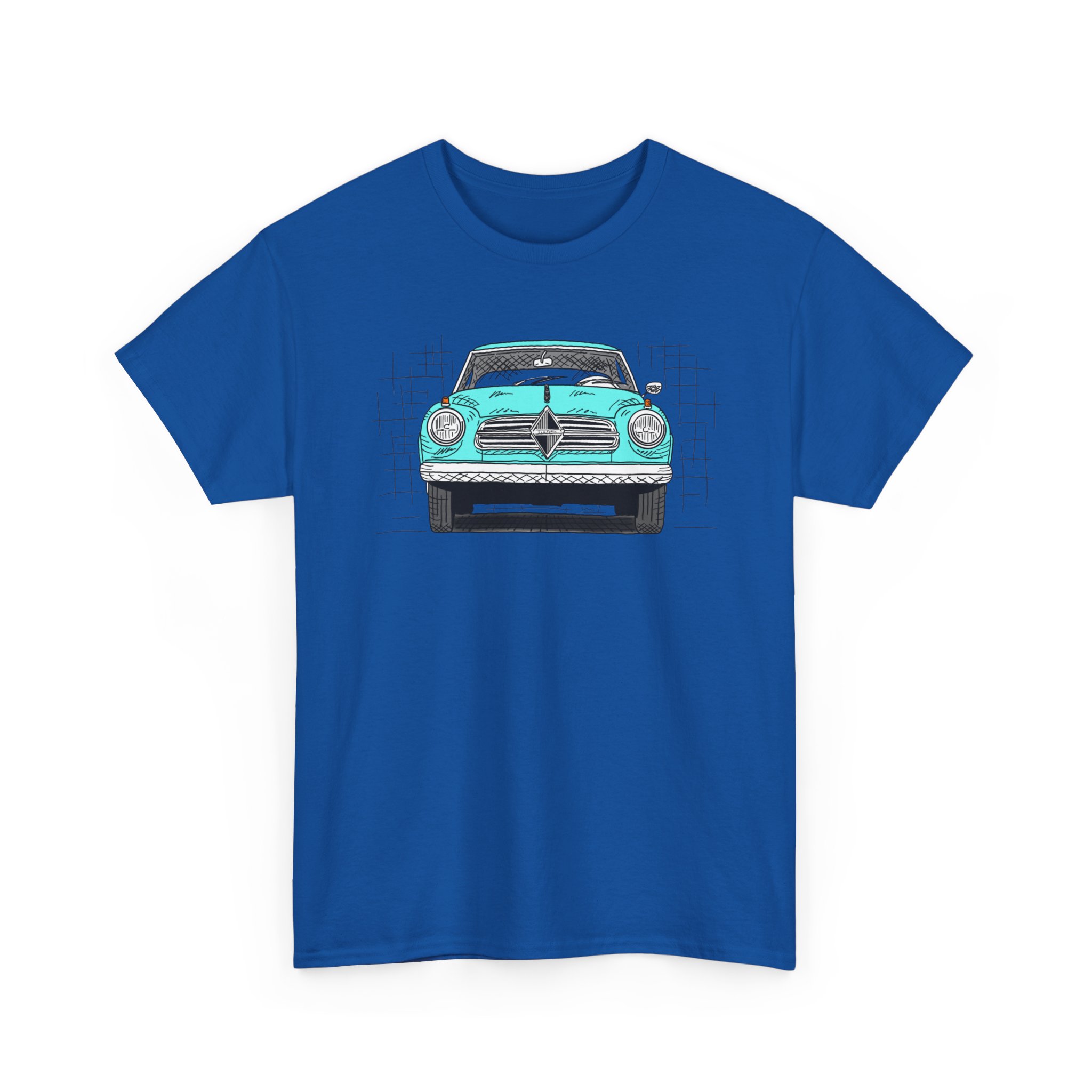 T-Shirt, Borgward Isabella, Strichzeichnung, Türkis, personalisierbar – Bild 9