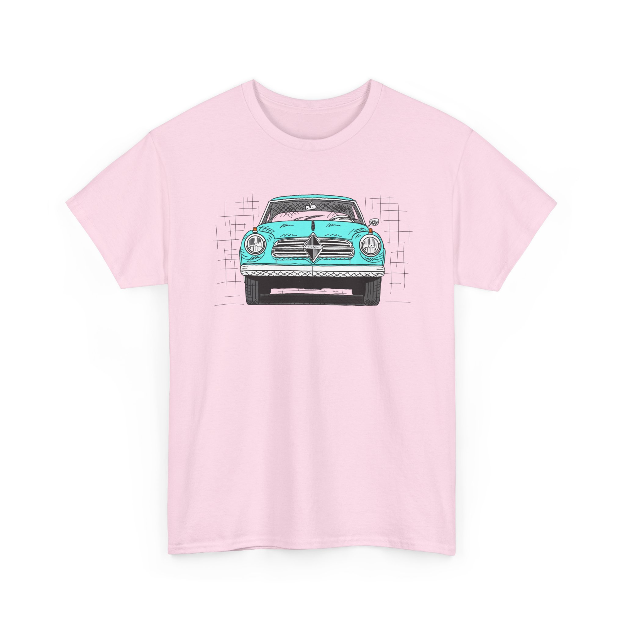 T-Shirt, Borgward Isabella, Strichzeichnung, Türkis, personalisierbar – Bild 11