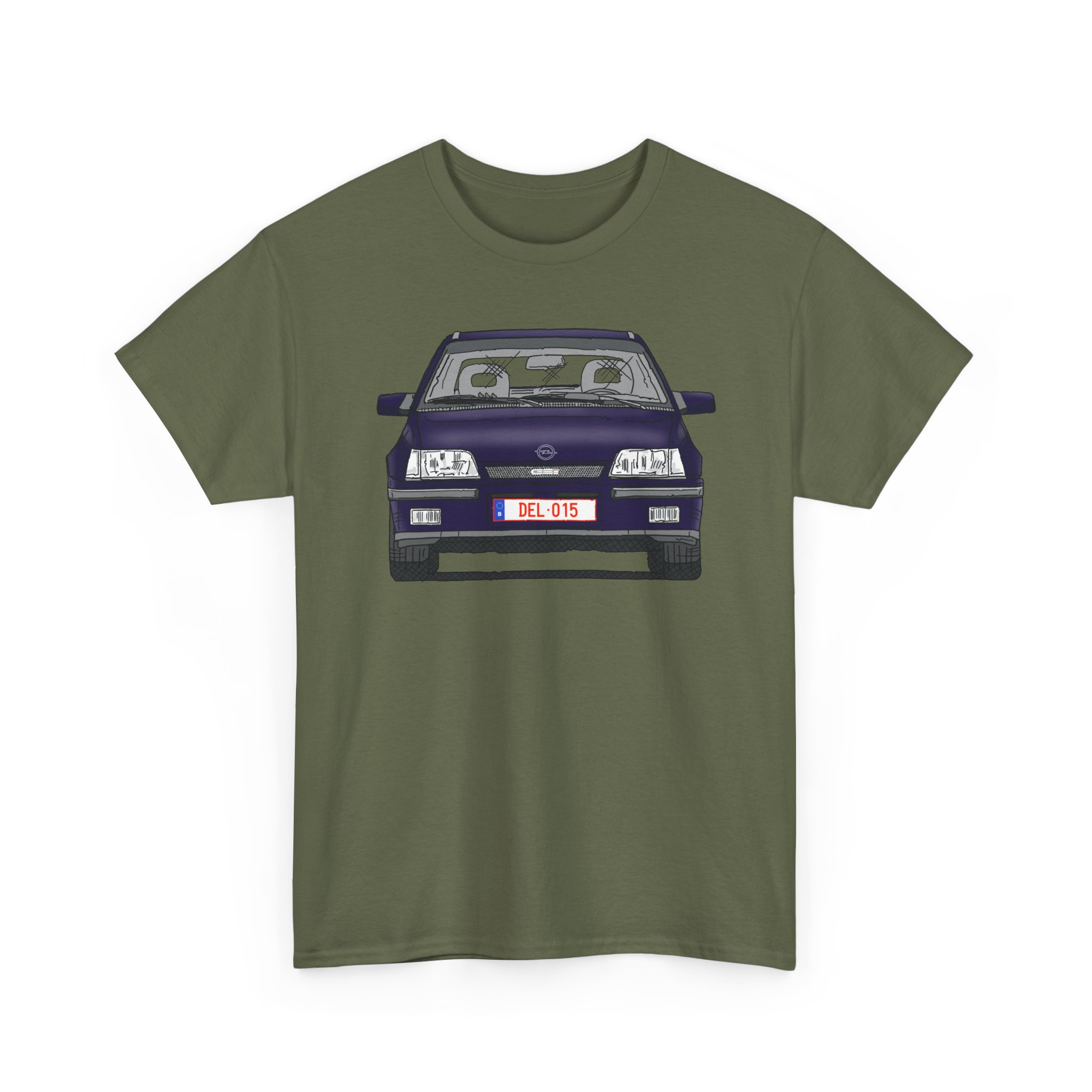 T-Shirt, Opel Kadett E, GSi, Strichzeichnung, Aubergine, DEL-015 – Bild 12
