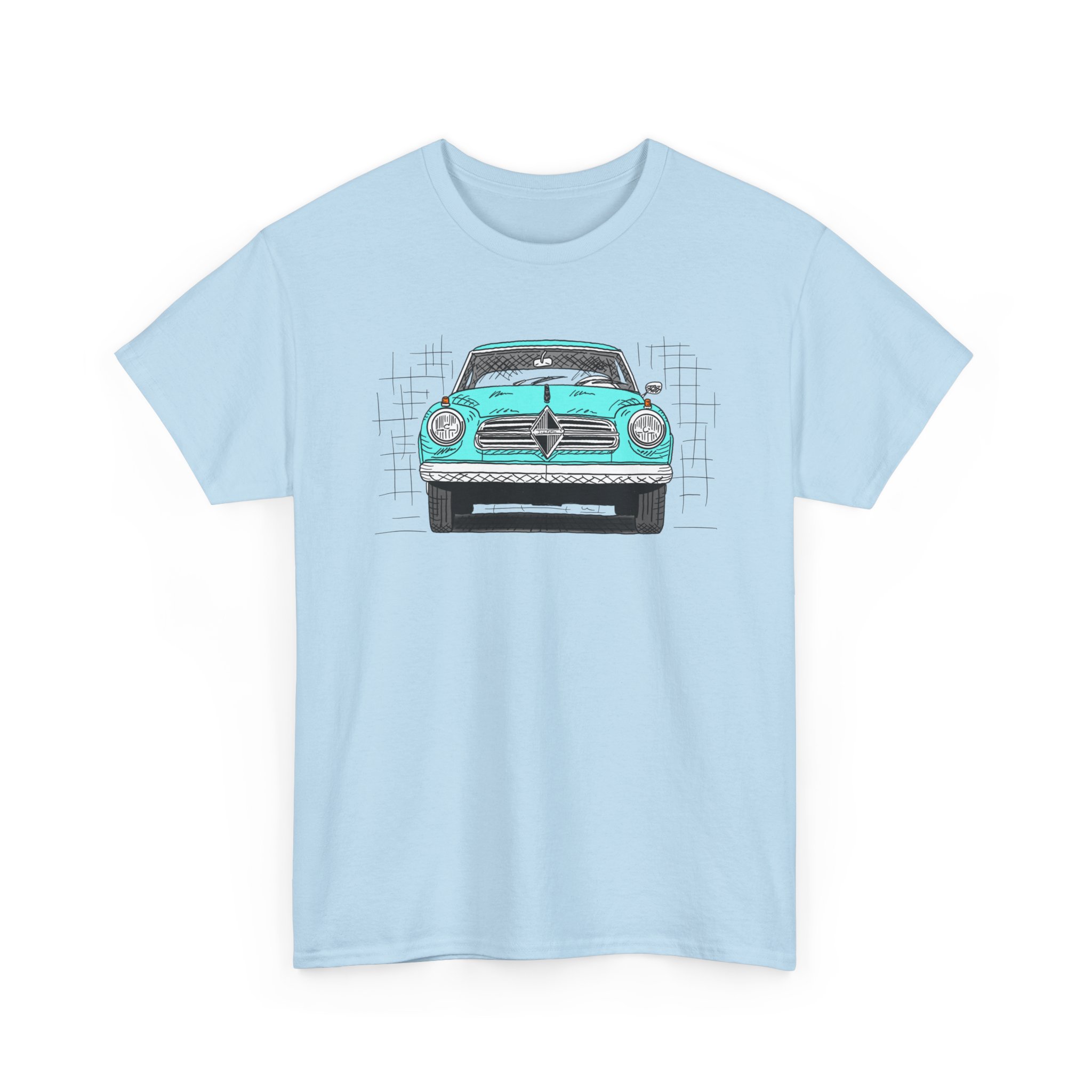 T-Shirt, Borgward Isabella, Strichzeichnung, Türkis, personalisierbar – Bild 8
