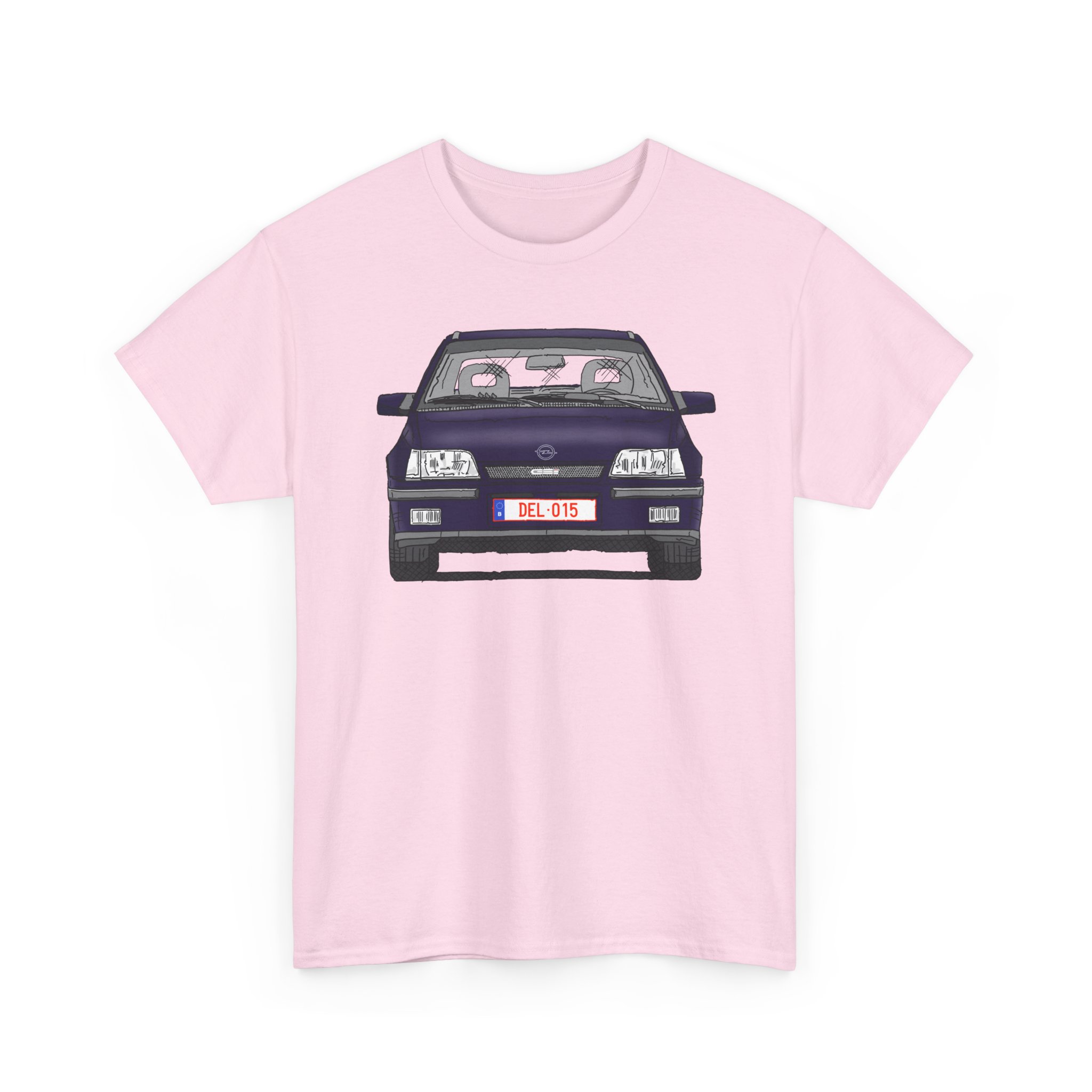 T-Shirt, Opel Kadett E, GSi, Strichzeichnung, Aubergine, DEL-015 – Bild 5