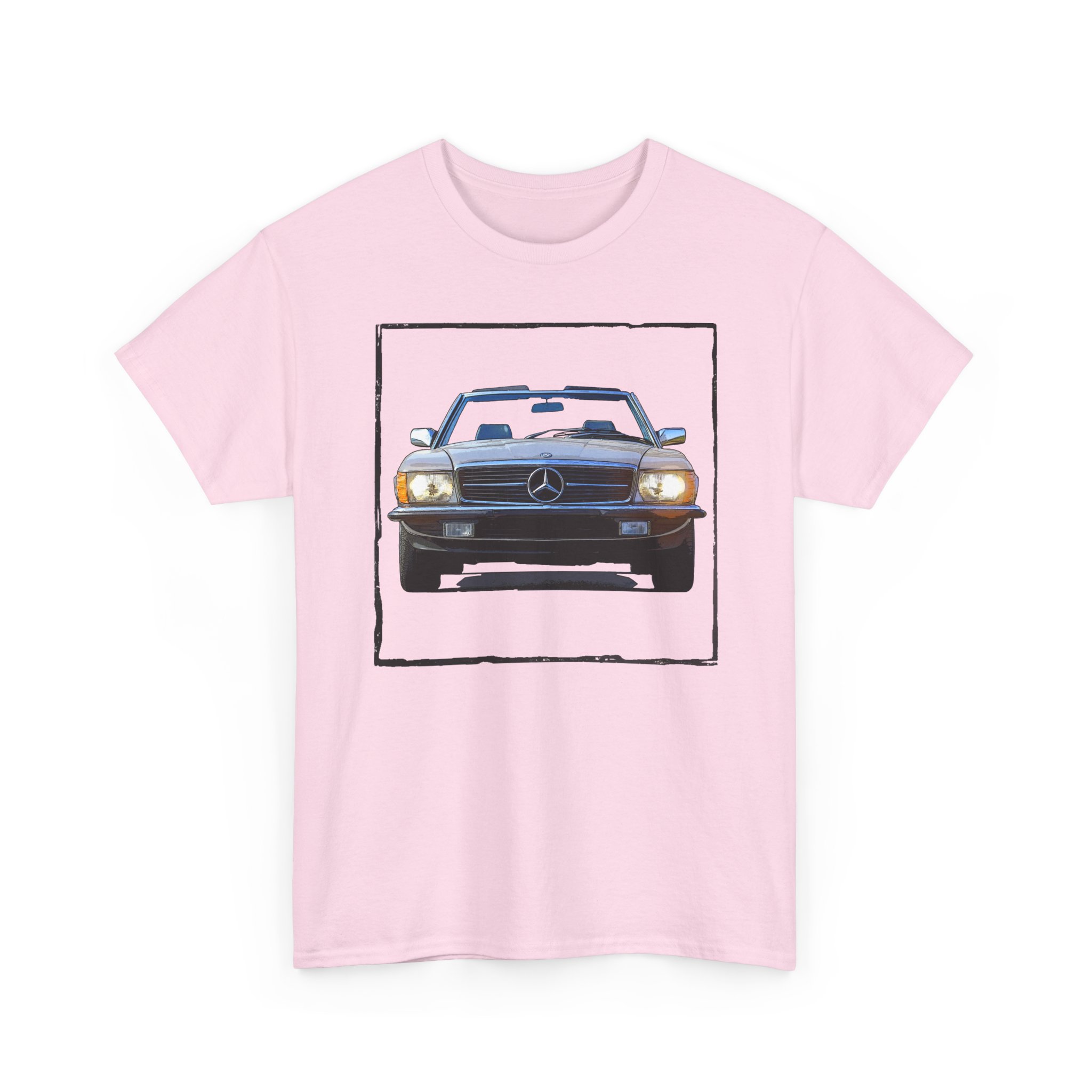 T-Shirt, Mercedes SL R107, Silber - Vorder- und Rückseite bedruckt – Bild 19