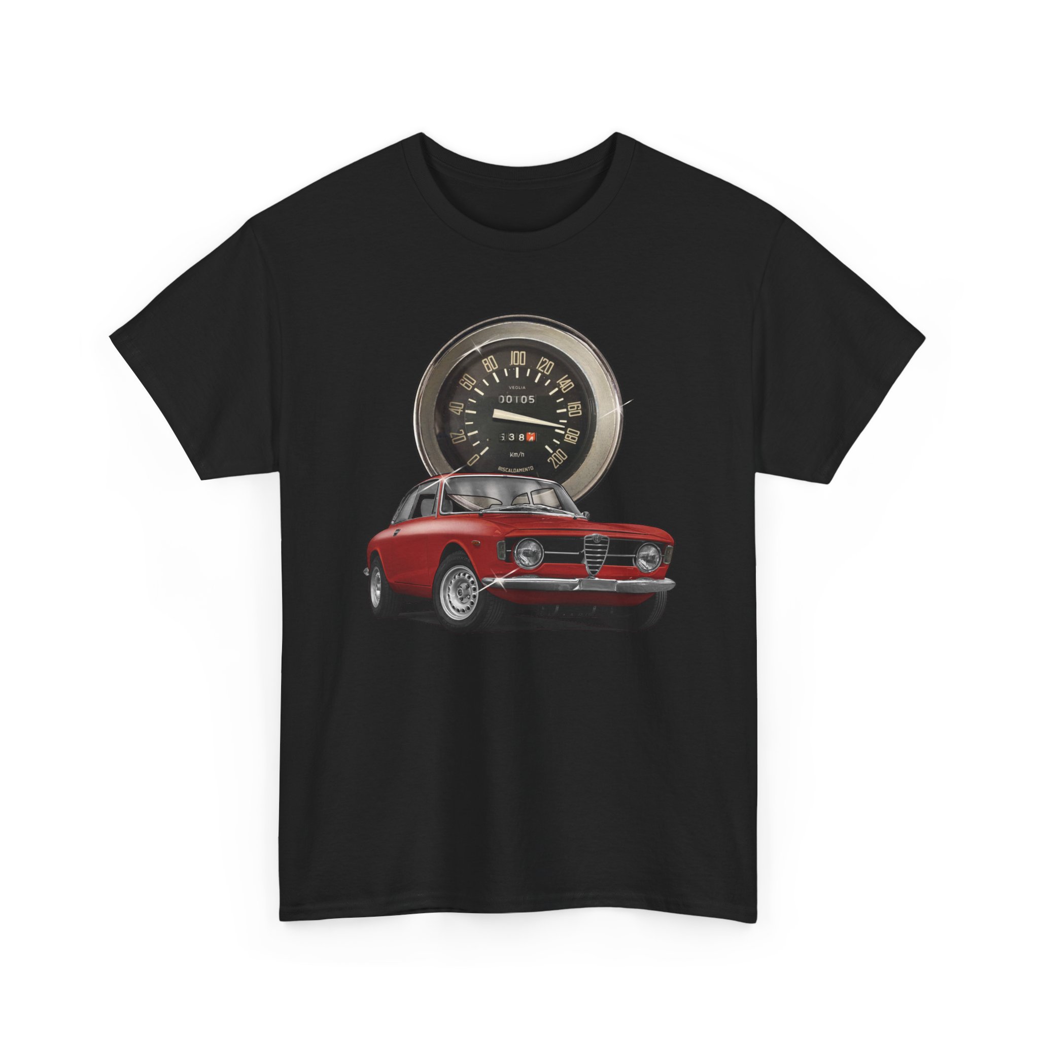T-Shirt, Alfa Romeo Junior Kantenhaube, Rot, Vmax mit Tacho – Bild 4