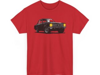 T-Shirt, Opel Ascona A, Kritzel-Kratzel-Auto, großer feiner Druck