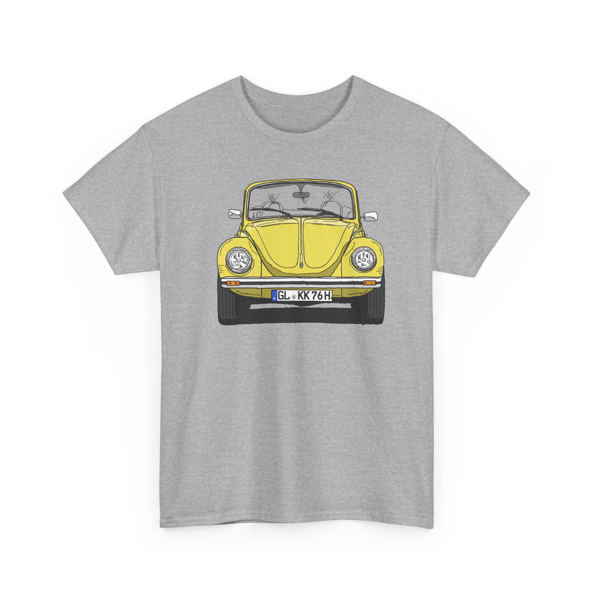 T-Shirt, VW Käfer Cabrio, 1303, Strichzeichnung, Gelb, GL KK 76H – Bild 2