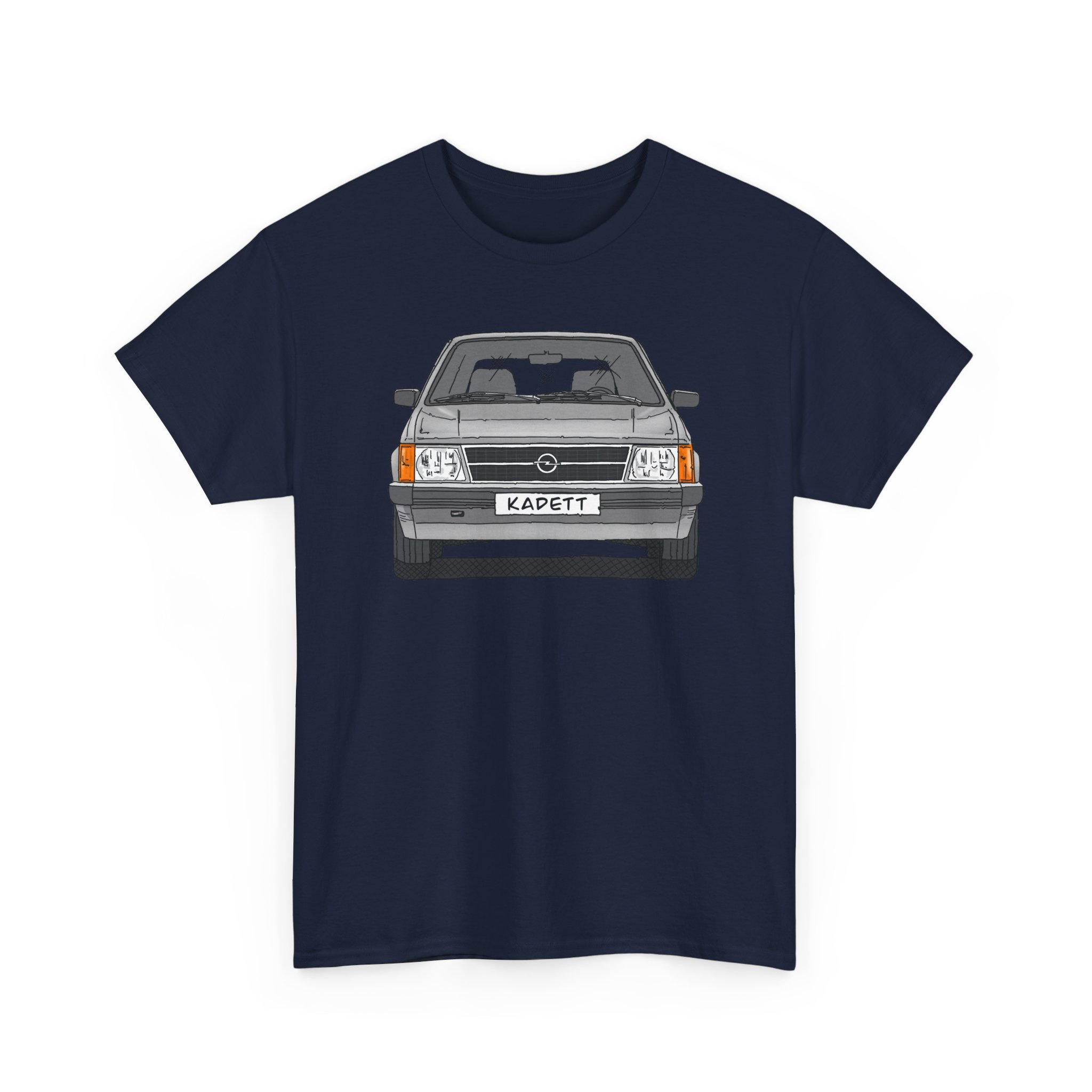 T-Shirt, Opel Kadett D, Strichzeichnung, Silbergrau, mit Kennzeichen personalisierbar – Bild 5