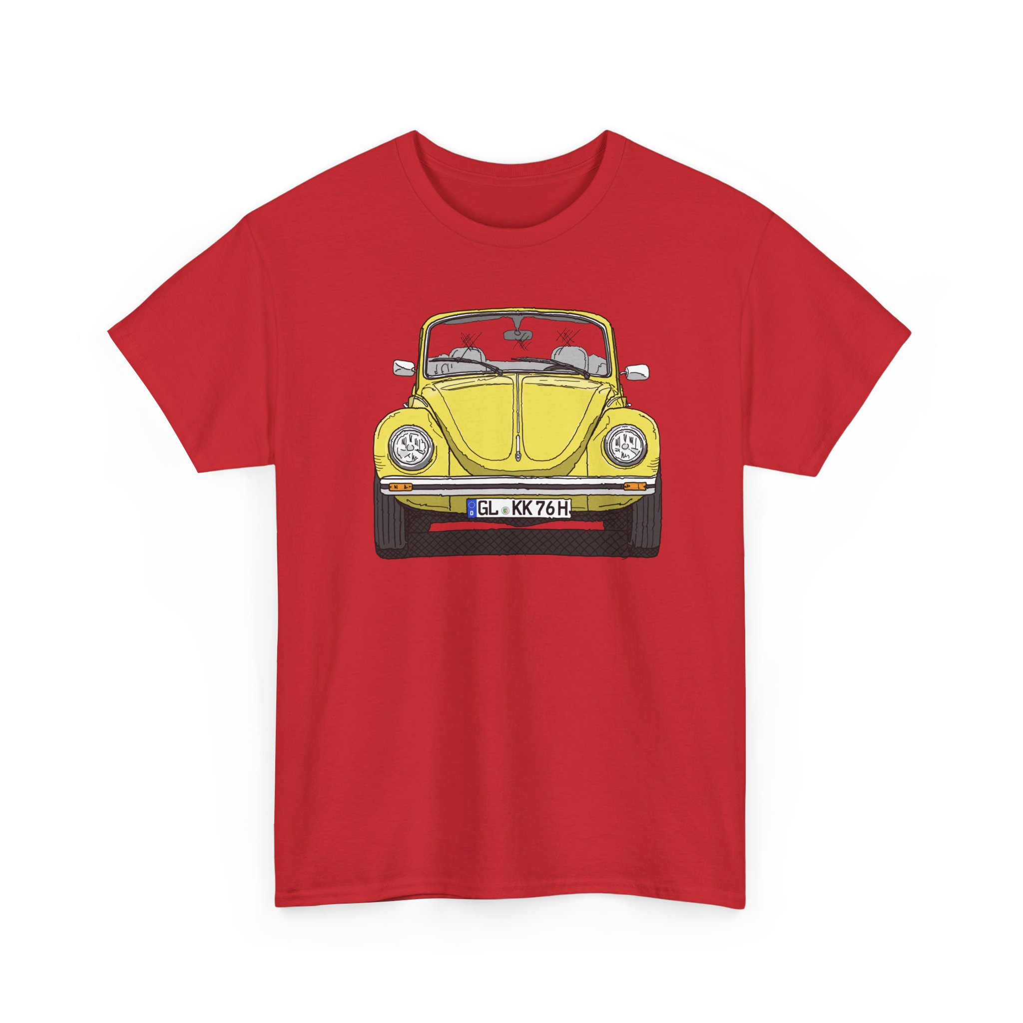 T-Shirt, VW Käfer Cabrio, 1303, Strichzeichnung, Gelb, GL KK 76H – Bild 11