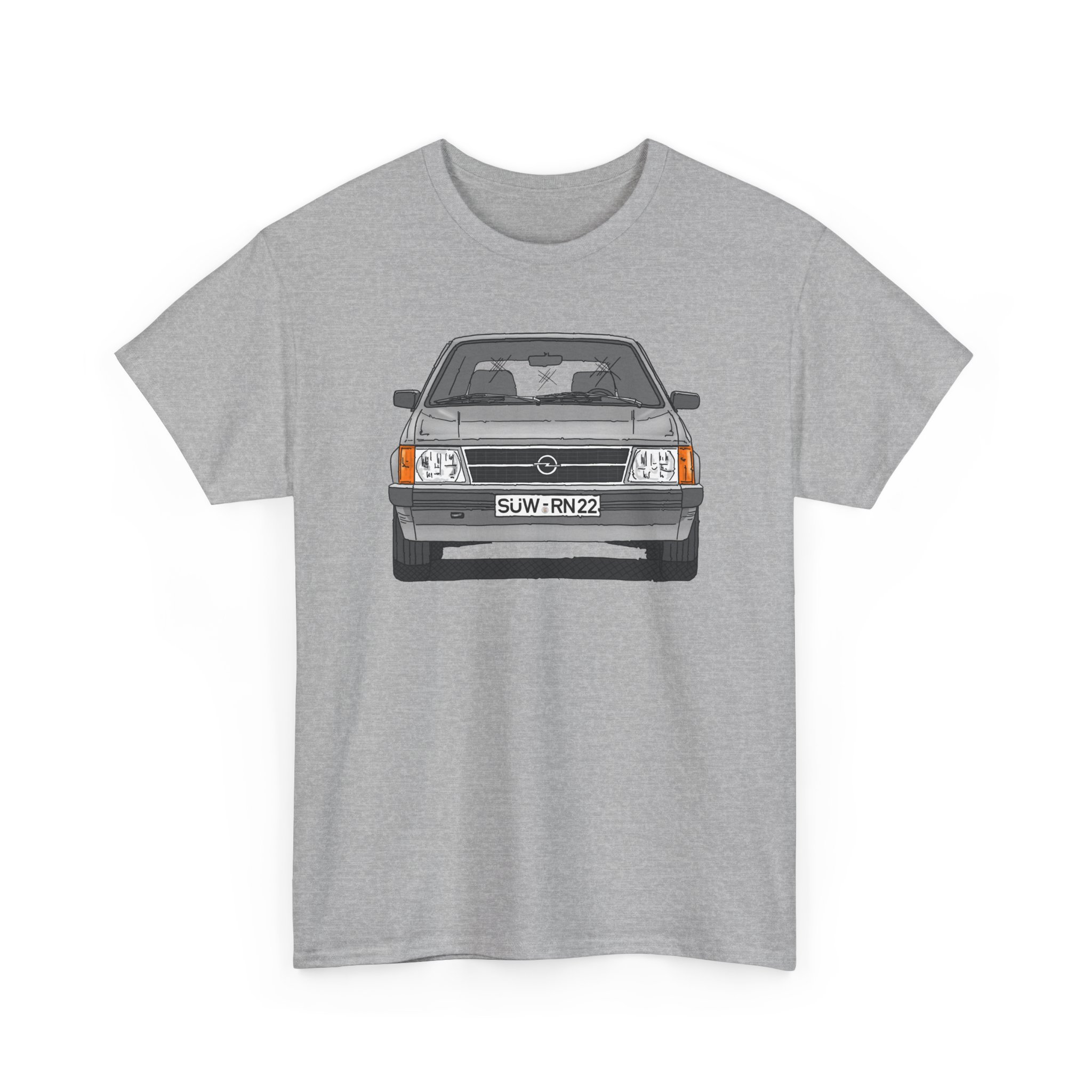 T-Shirt, Opel Kadett D, Strichzeichnung, Silbergrau, SÜW-RN 22 – Bild 9