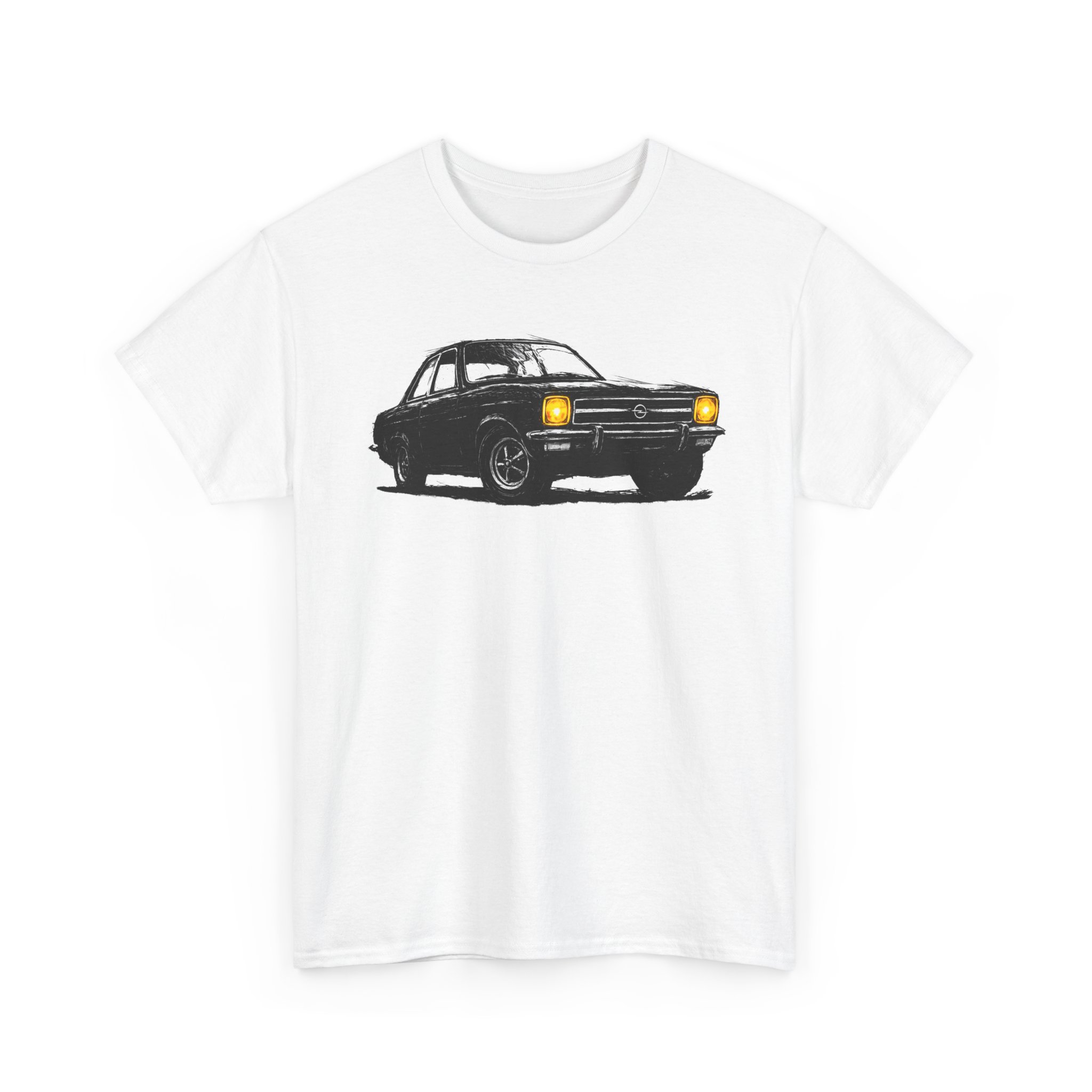 T-Shirt, Opel Ascona A, Kritzel-Kratzel-Auto, großer feiner Druck – Bild 4