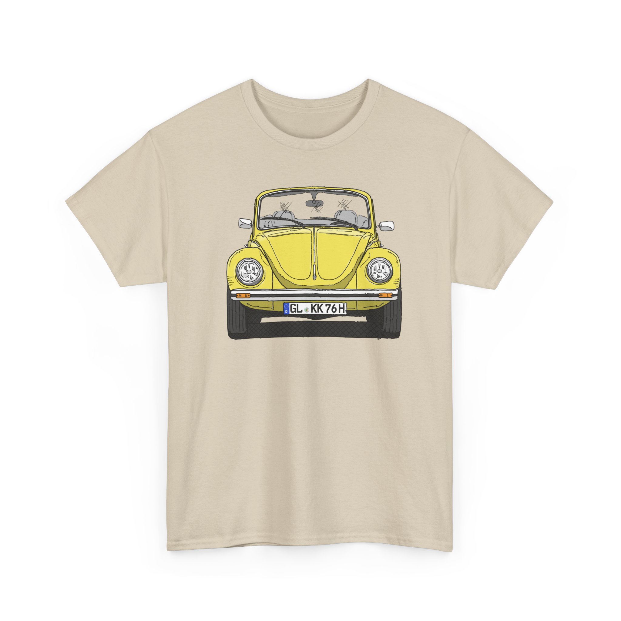 T-Shirt, VW Käfer Cabrio, 1303, Strichzeichnung, Gelb, GL KK 76H – Bild 5