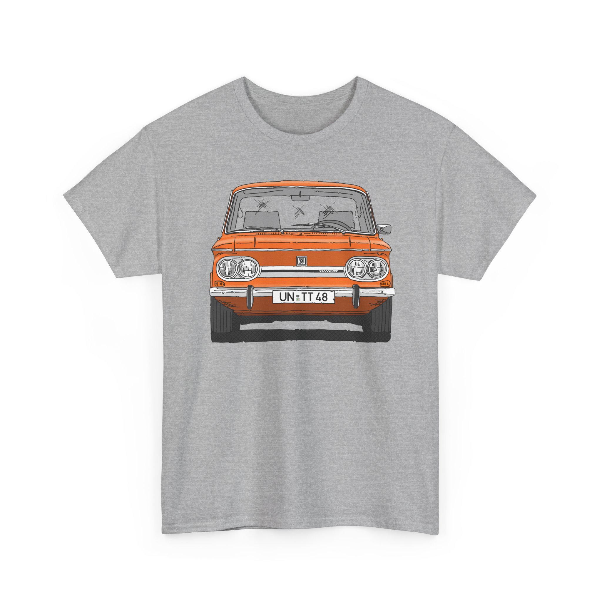 T-Shirt, NSU TT, Strichzeichnung, Orange, UN-TT 48