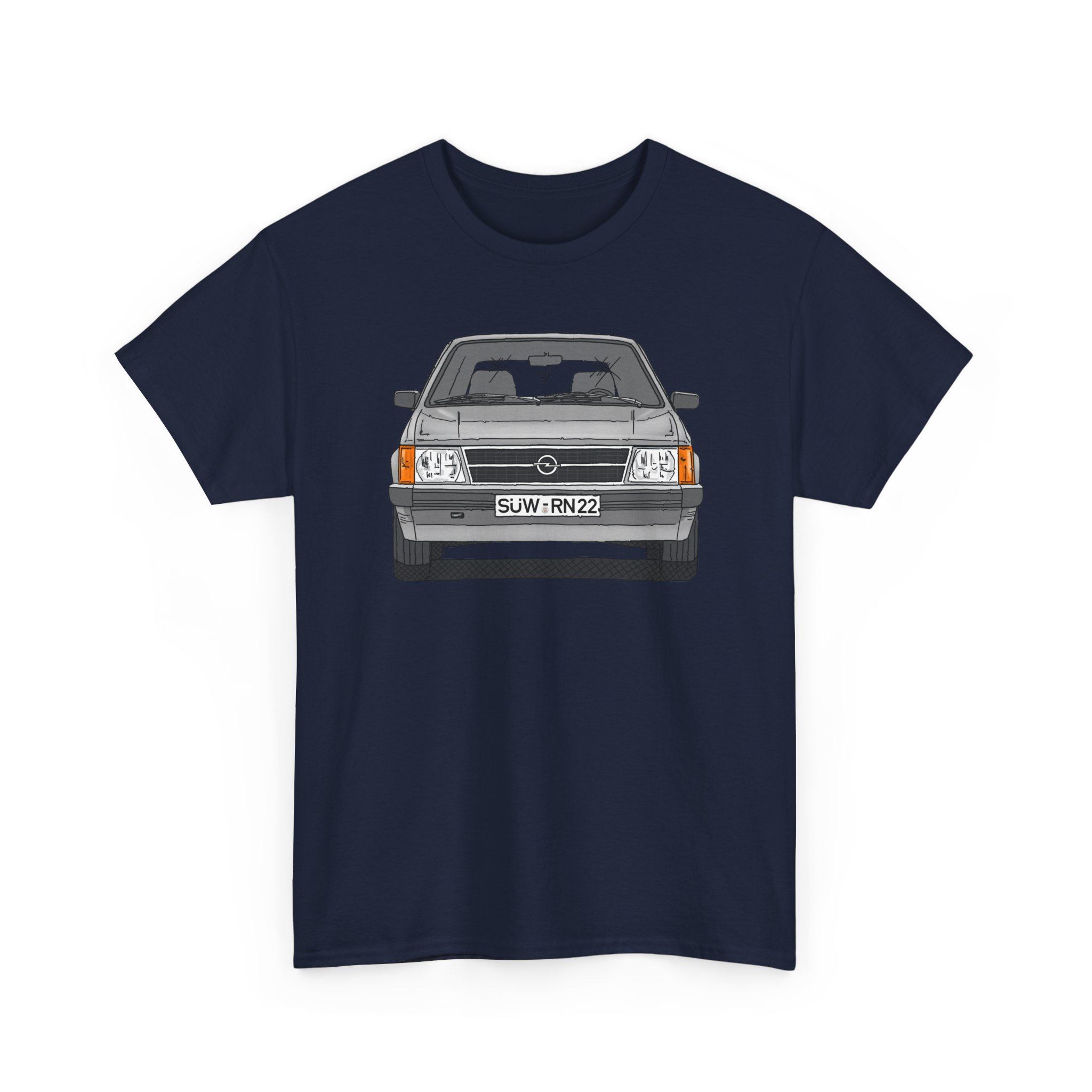 T-Shirt, Opel Kadett D, Strichzeichnung, Silbergrau, SÜW-RN 22 – Bild 5