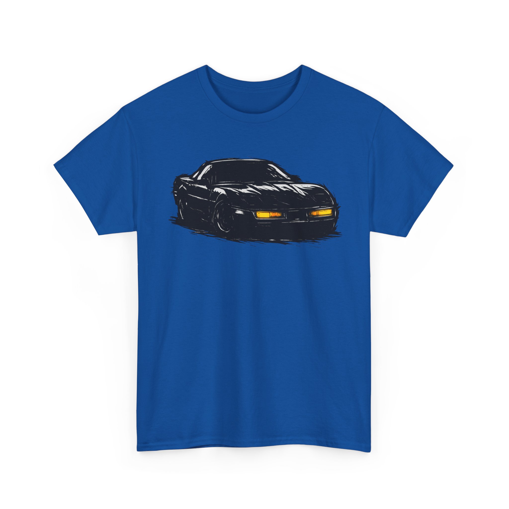 T-Shirt, Chevrolet Corvette C4, Kritzel-Kratzel-Auto, großer feiner Druck – Bild 9