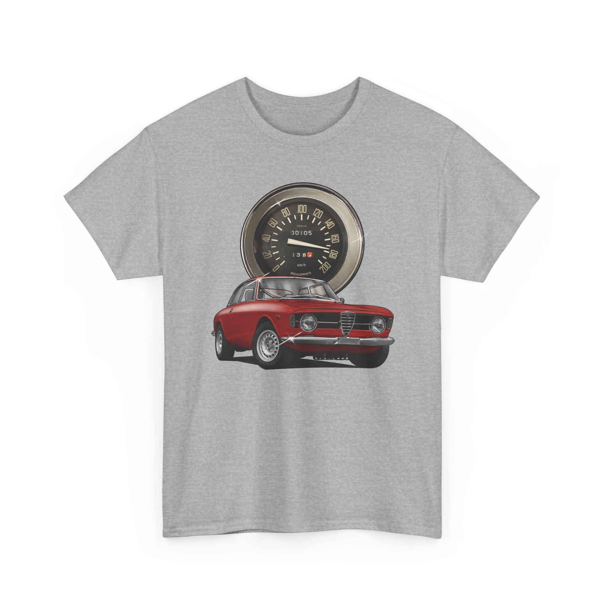 T-Shirt, Alfa Romeo Junior Kantenhaube, Rot, Vmax mit Tacho