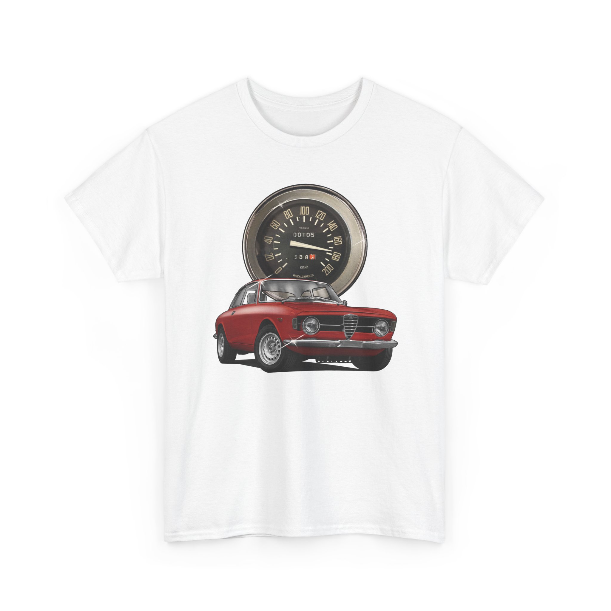 T-Shirt, Alfa Romeo Junior Kantenhaube, Rot, Vmax mit Tacho – Bild 3