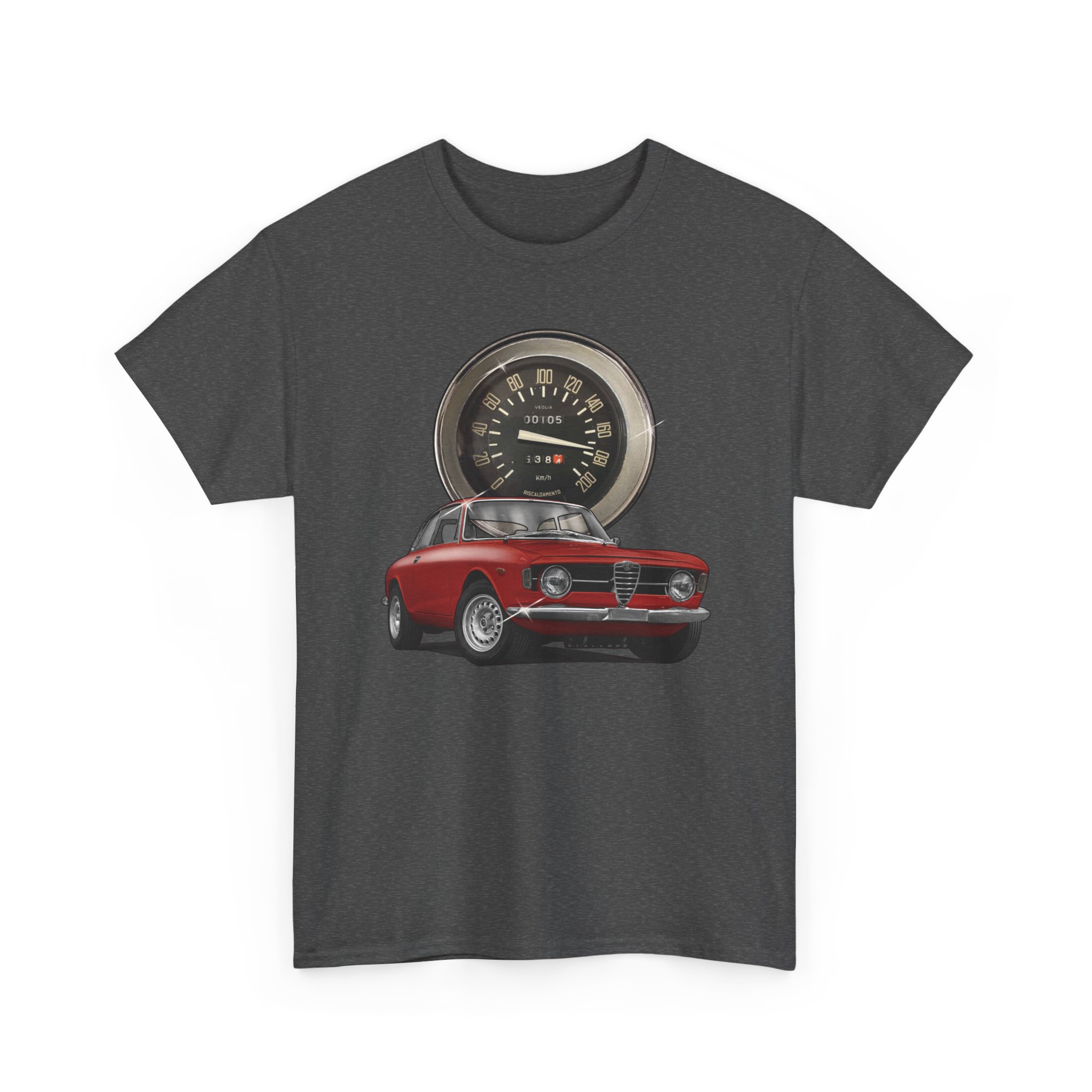 T-Shirt, Alfa Romeo Junior Kantenhaube, Rot, Vmax mit Tacho – Bild 2