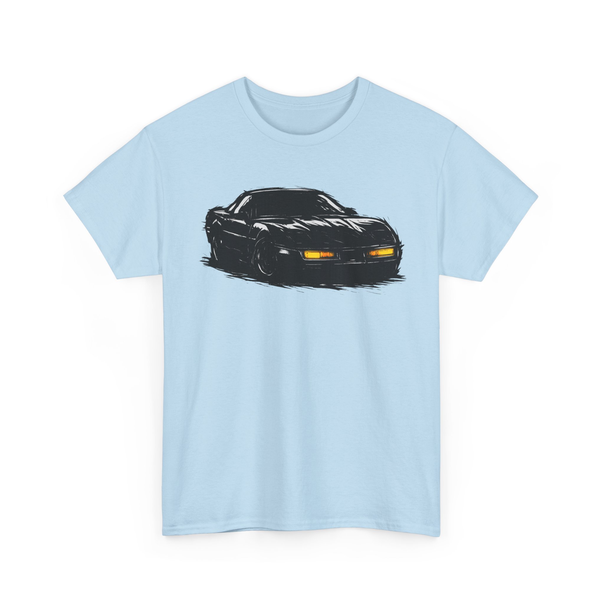 T-Shirt, Chevrolet Corvette C4, Kritzel-Kratzel-Auto, großer feiner Druck – Bild 8