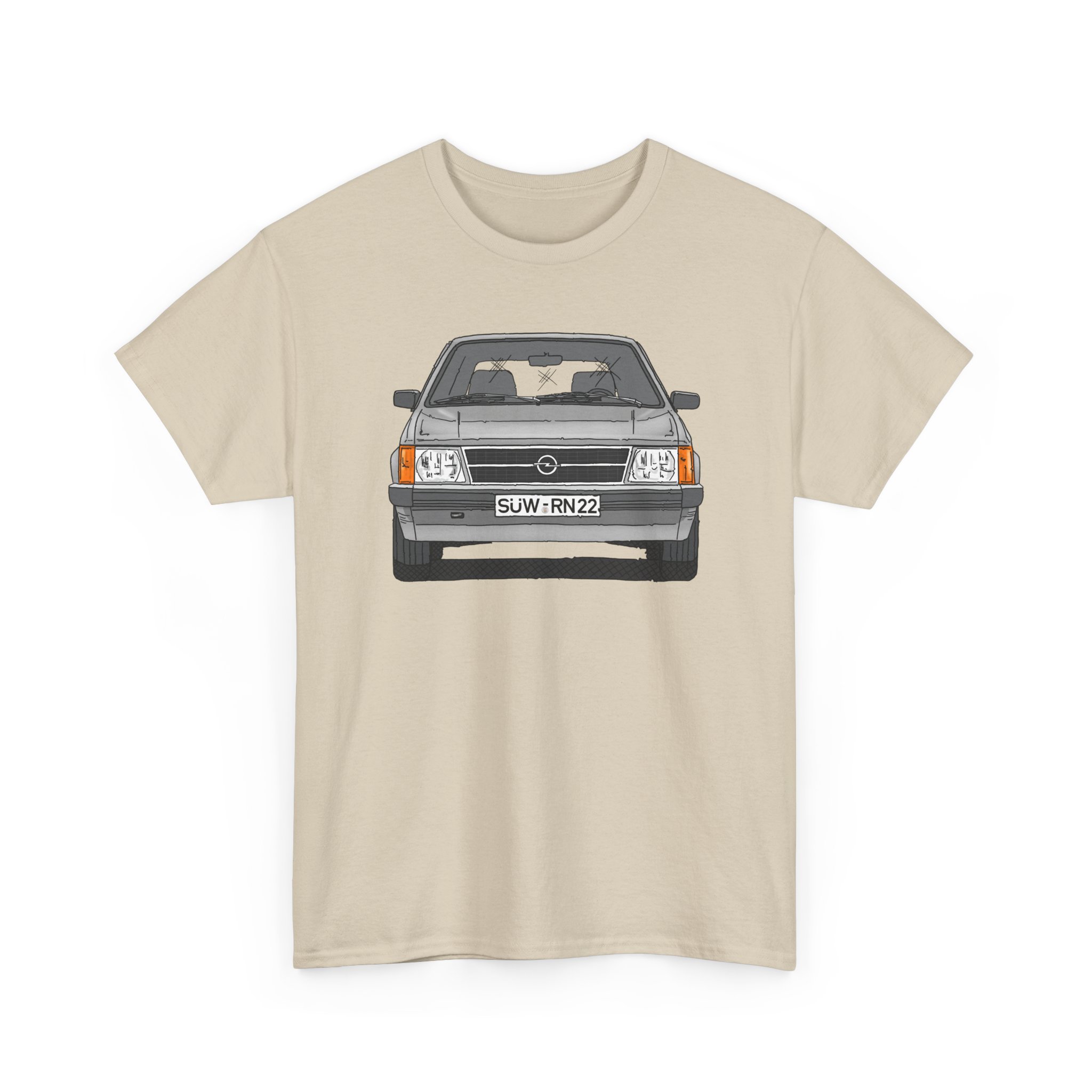 T-Shirt, Opel Kadett D, Strichzeichnung, Silbergrau, SÜW-RN 22 – Bild 8