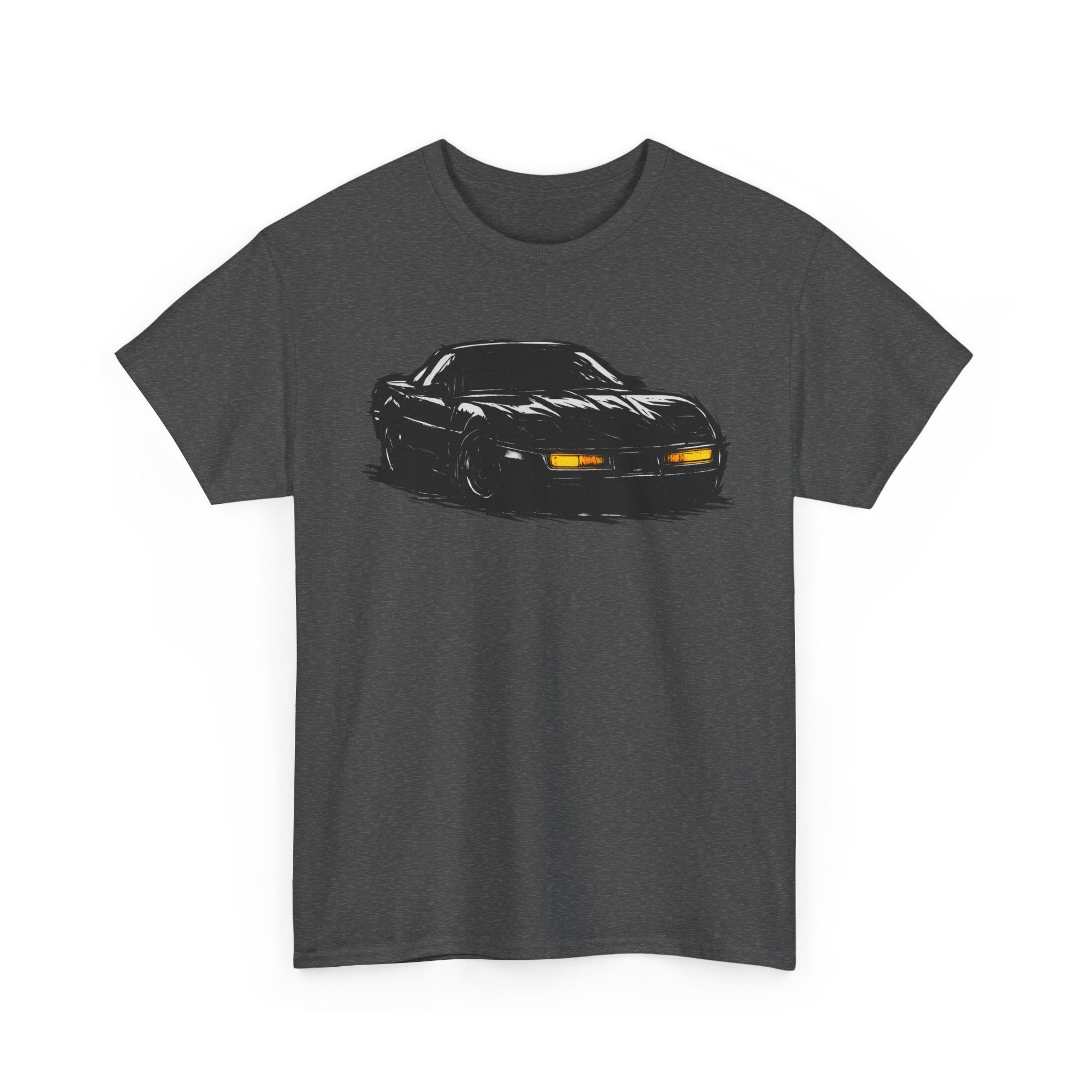 T-Shirt, Chevrolet Corvette C4, Kritzel-Kratzel-Auto, großer feiner Druck – Bild 7